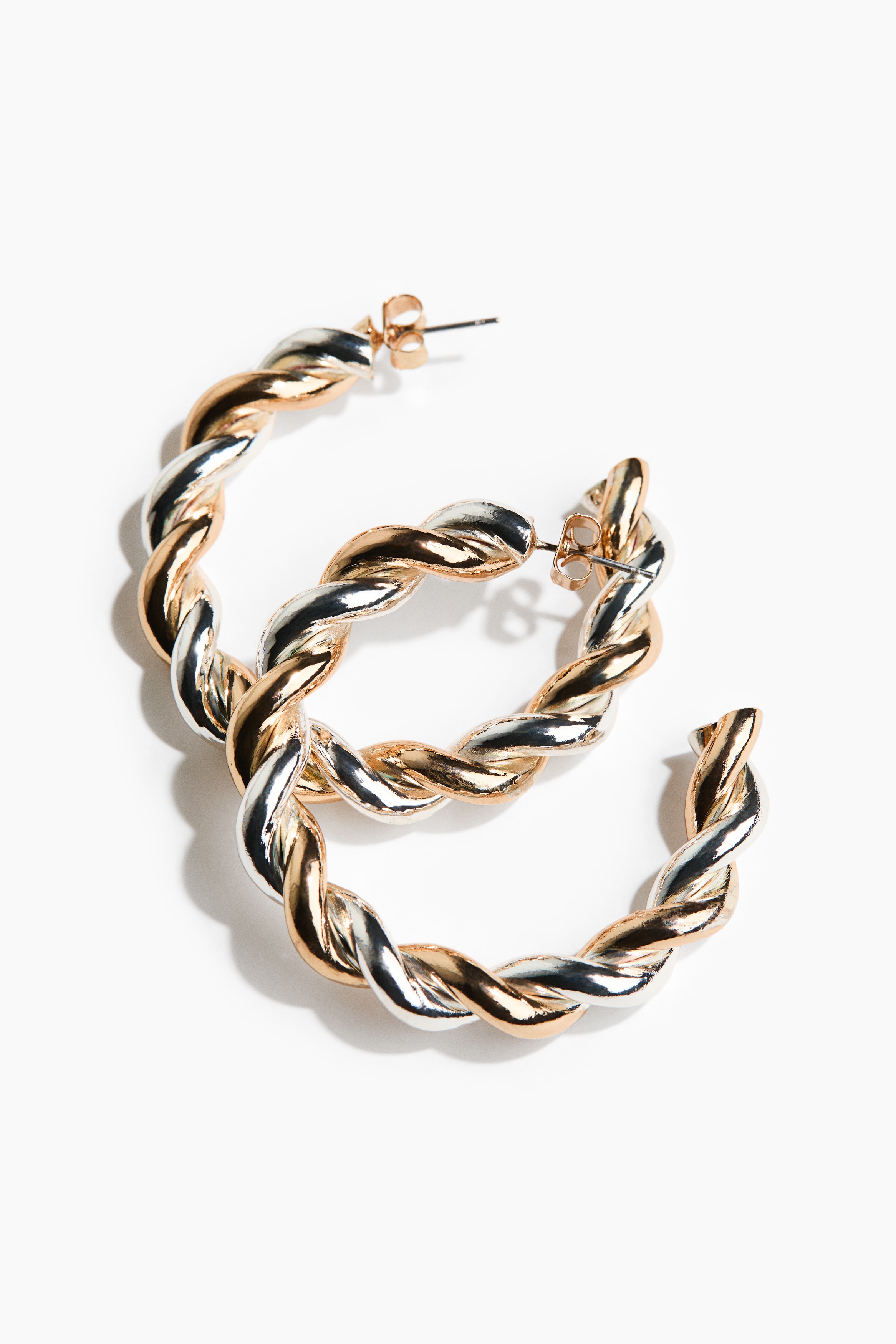 Two-tone hoop earrings