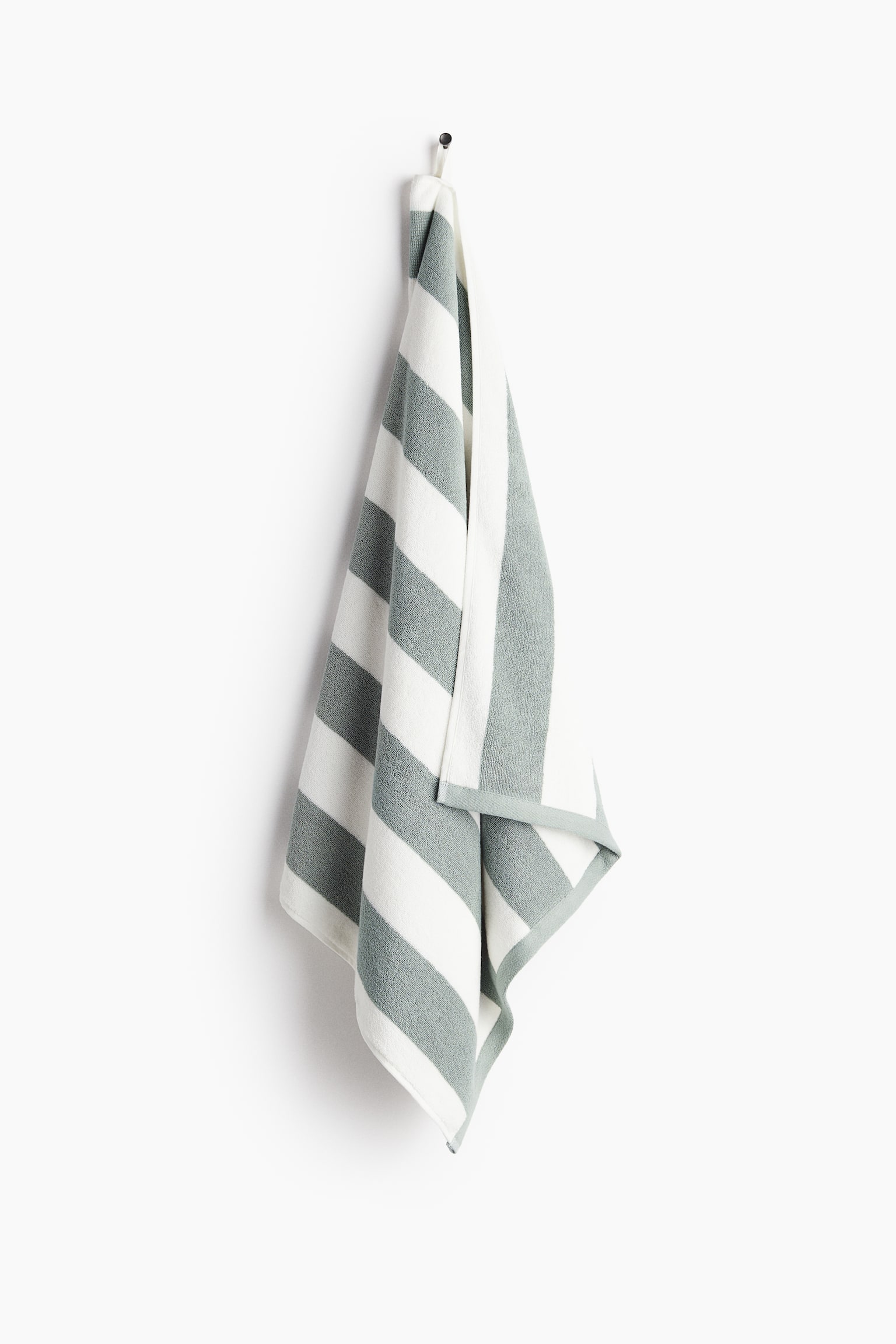 Bath towel - Sage green/Striped