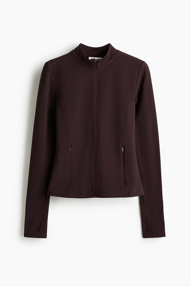 Sports fleece jacket with SoftMove™ - Chocolate plum/Ivory/Black/Warm brown - 1