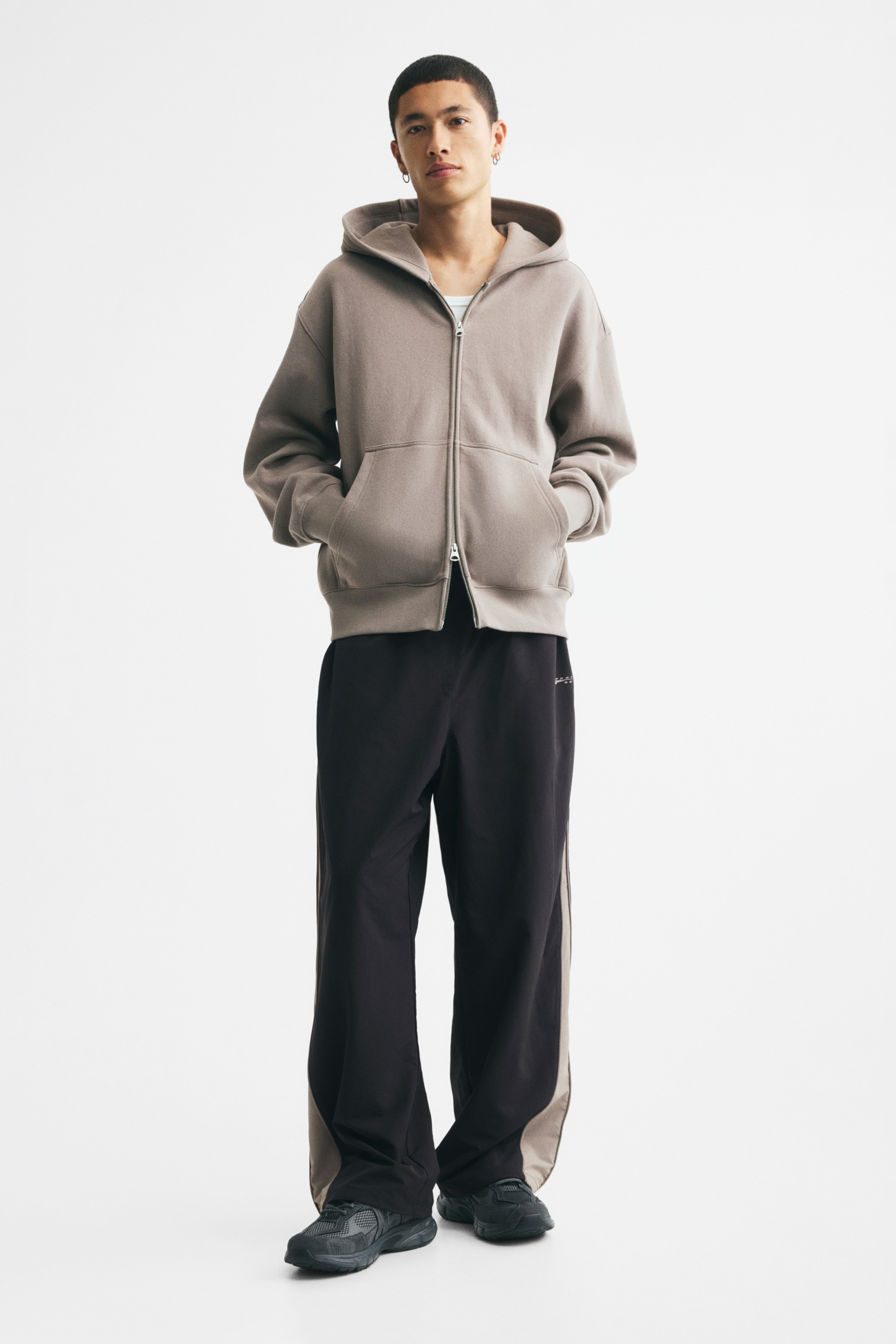 Loose-Fit Nylon Track Pants