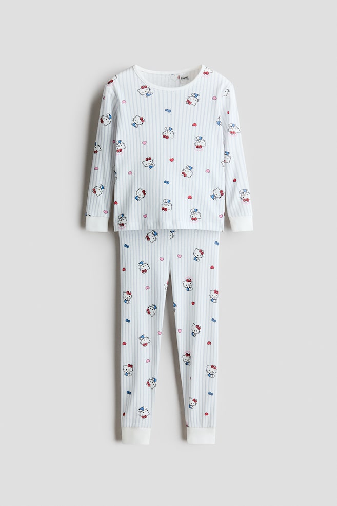 Snug-Fit Printed Cotton Pajamas - Light blue/Hello Kitty/Pale purple/Lilo & Stitch - 1