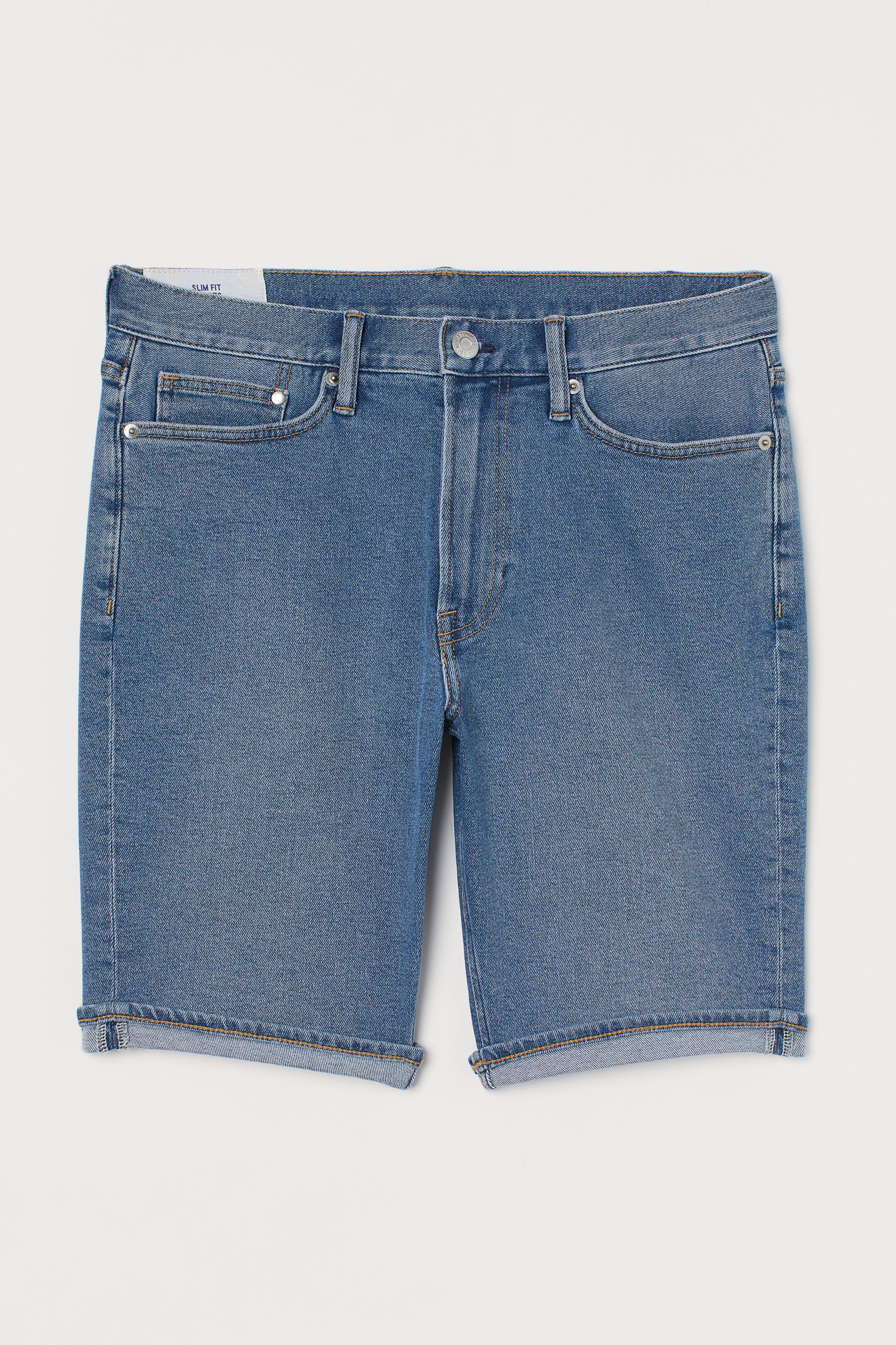 View larger image: Slim Denim shorts - Denim blue - Men | H&M HK 1