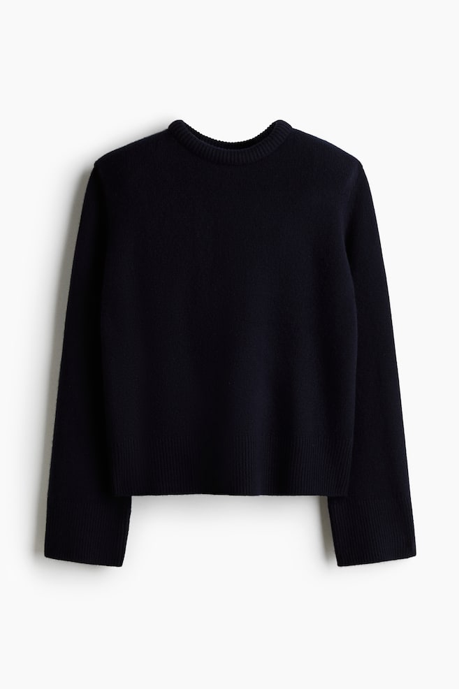 Pullover in lana - Blu navy/Grigio scuro mélange - 1