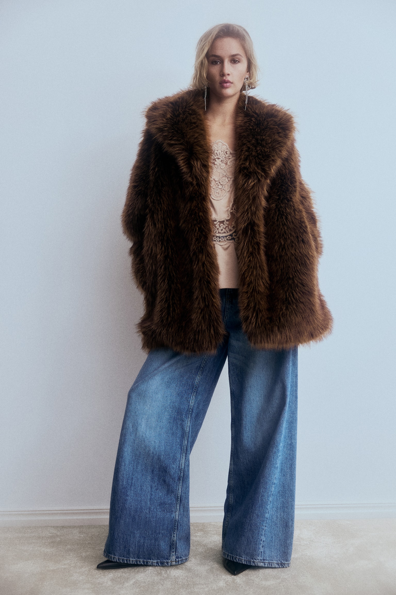 Single-breasted coat - Brown - 5