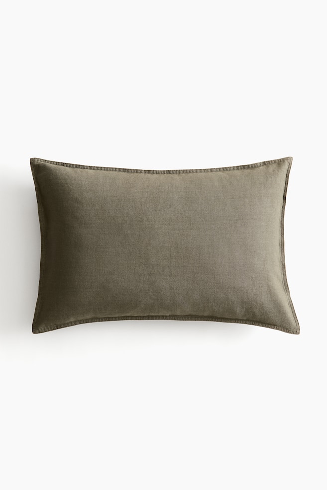 Linen-blend Cushion Cover - Dark khaki green/Light dusty blue/Light dusty pink/Taupe/Sage green/Beige/Light brown/Orange/White/Blue - 1