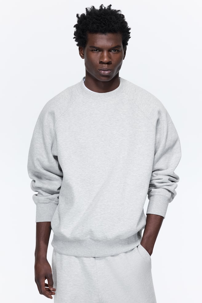 Oversized Sweatshirt - Gray melange/Black/Blue/Beige/Dark khaki green - 2