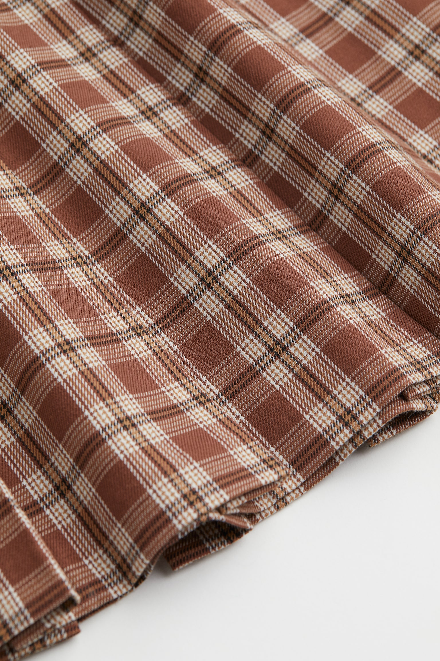 Pleated Skirt - Brown/Check - 2