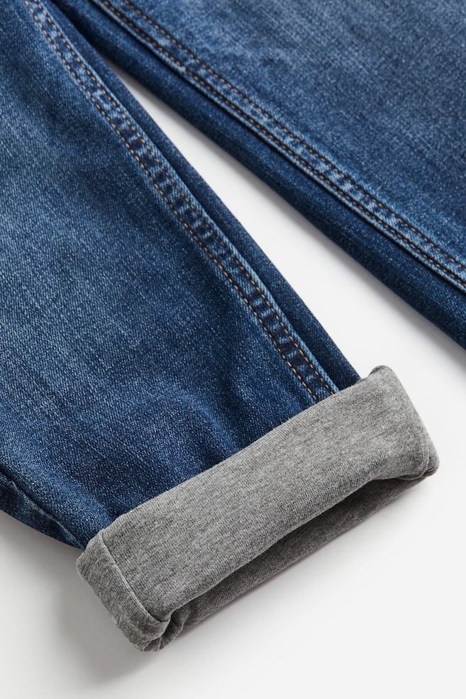Slim Fit Lined Jeans - Dunkles Denimblau/Denimblau/Helles Denimblau - 4