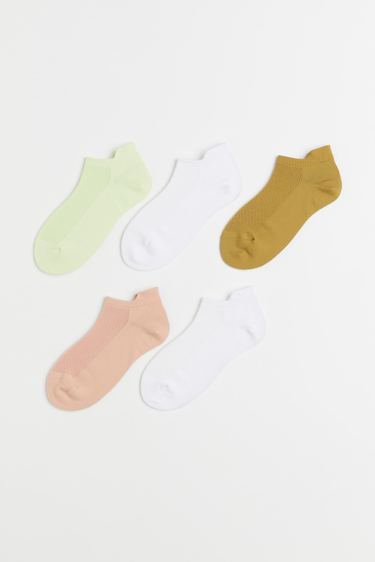 5-pack Sports Socks - Light green/Olive green/Pink/Beige/White/Dark brown - 1