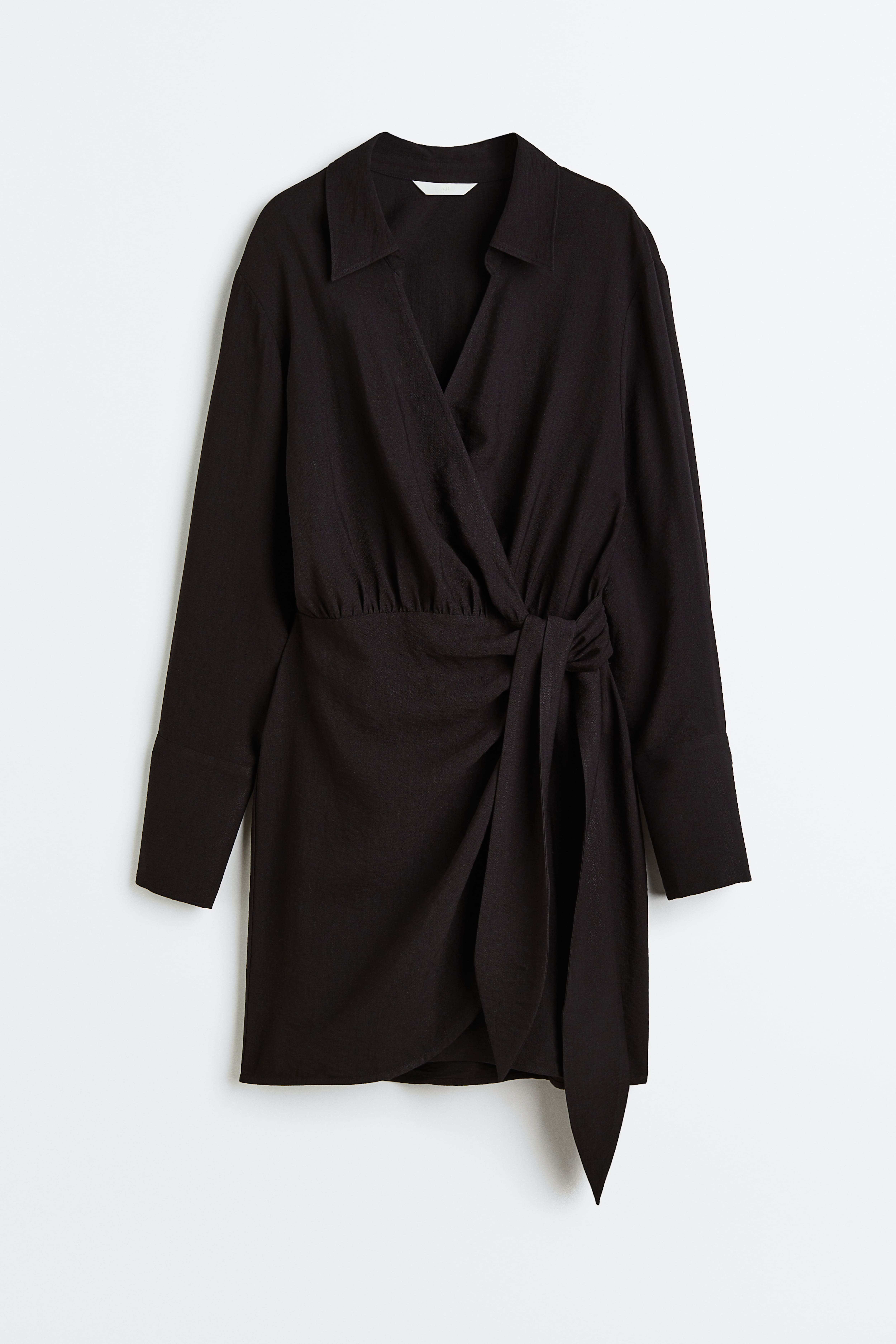 Wrap Dress - Long sleeve - Short - Black - Ladies | H&M US