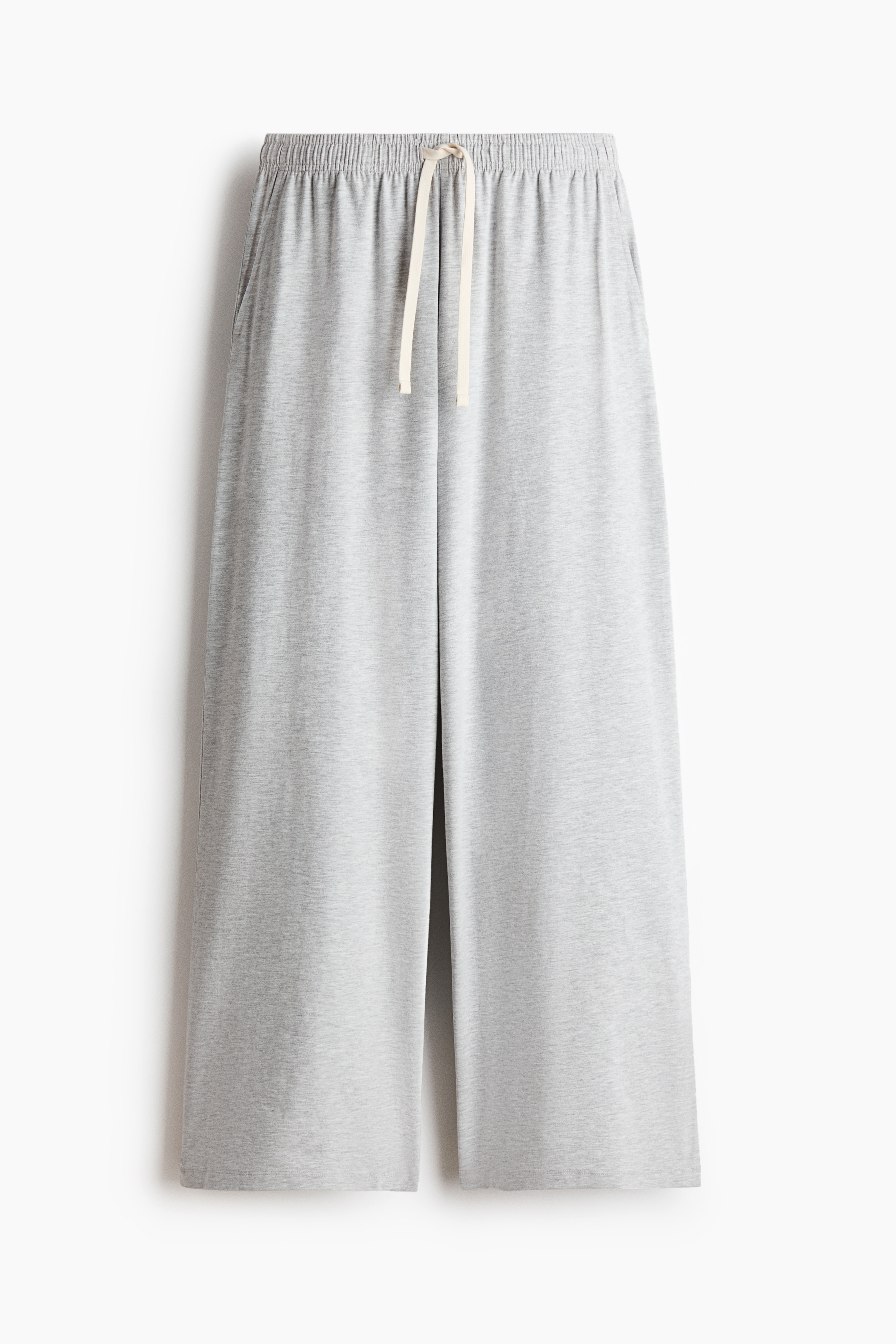 Cotton jersey joggers - Light grey marl/Dark brown/Navy blue