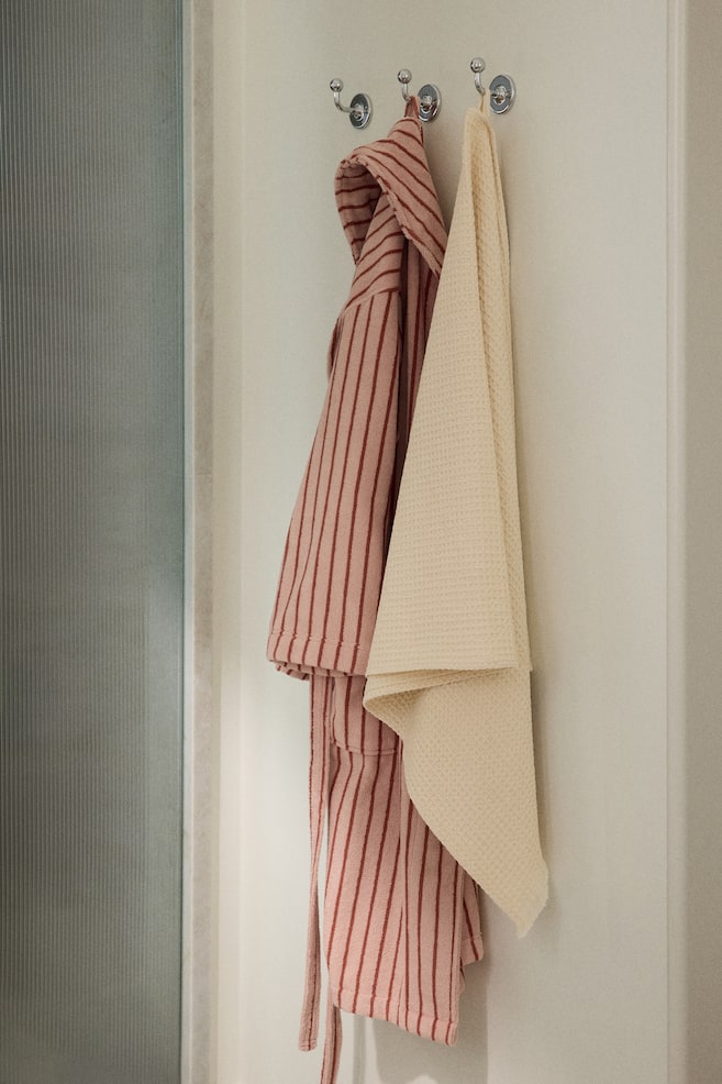 Waffled Bath Towel - Light yellow/Dark beige/Powder pink - 2
