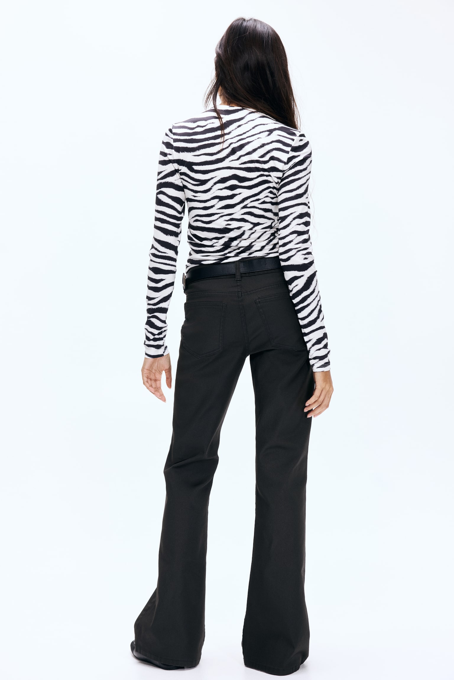 Женские джинсы H&M Flared Low, цвет: Чёрный — фото 3