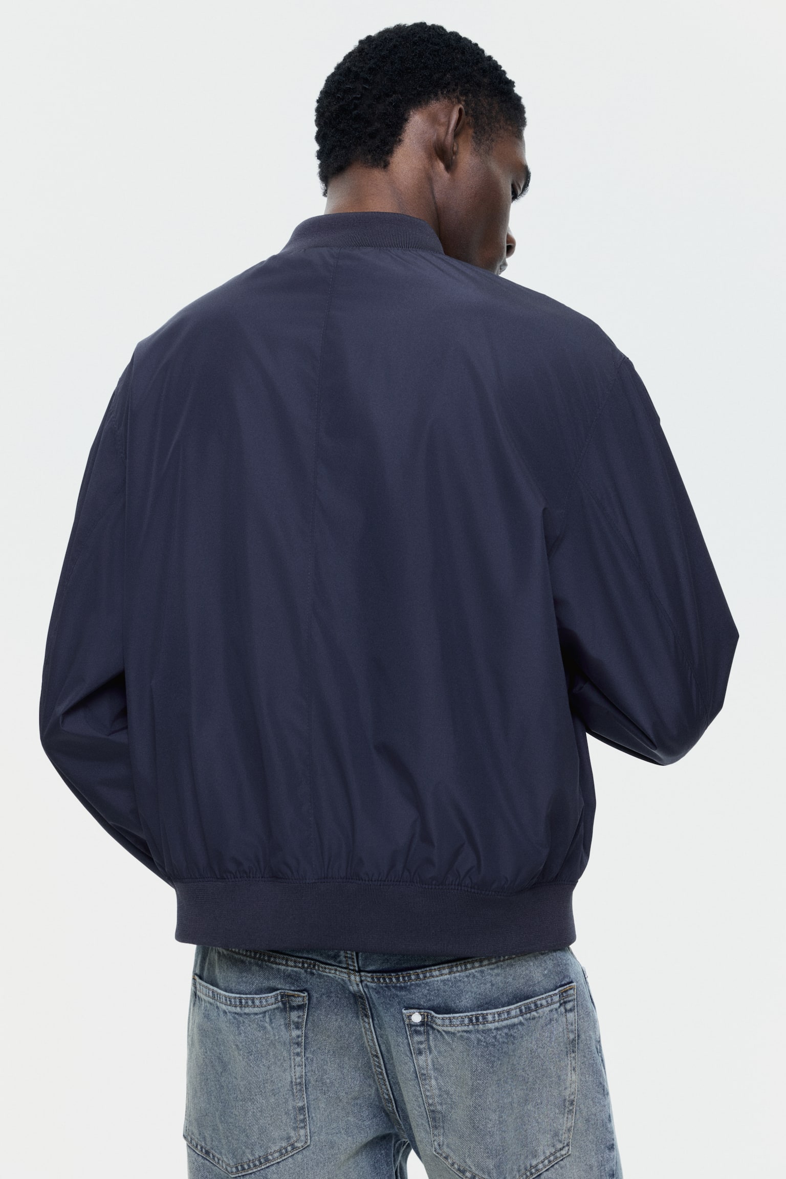 Lightweight bomber jacket - Dark blue/Black/Dark beige - 4