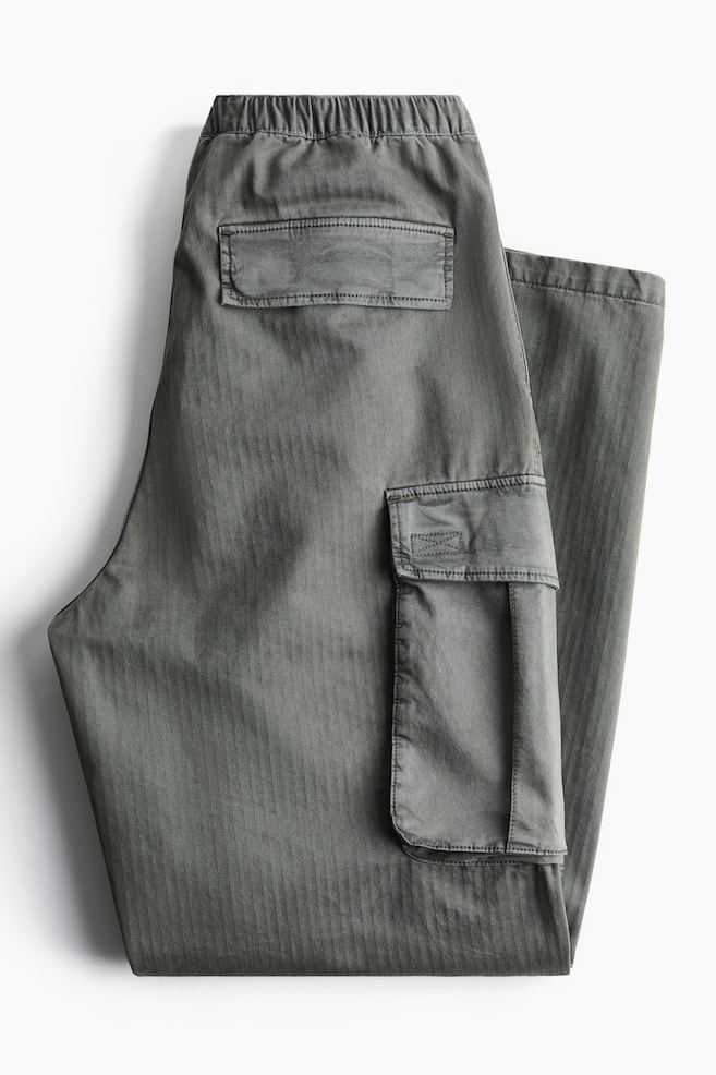 Pantalon cargo Loose Fit - Vert grisé foncé/Bleu foncé/Beige - 2