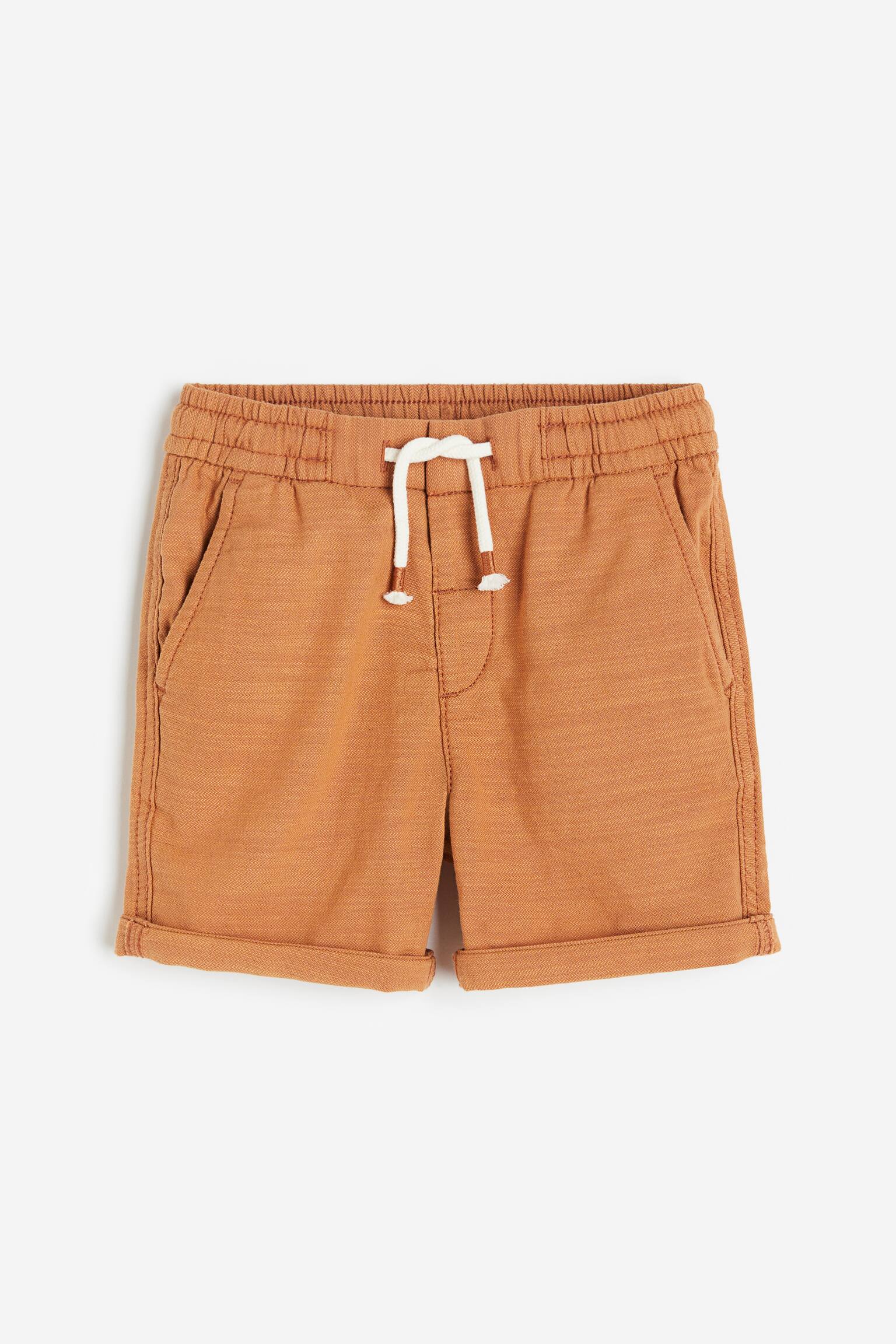 Woven cotton shorts - Dark orange marl - 1