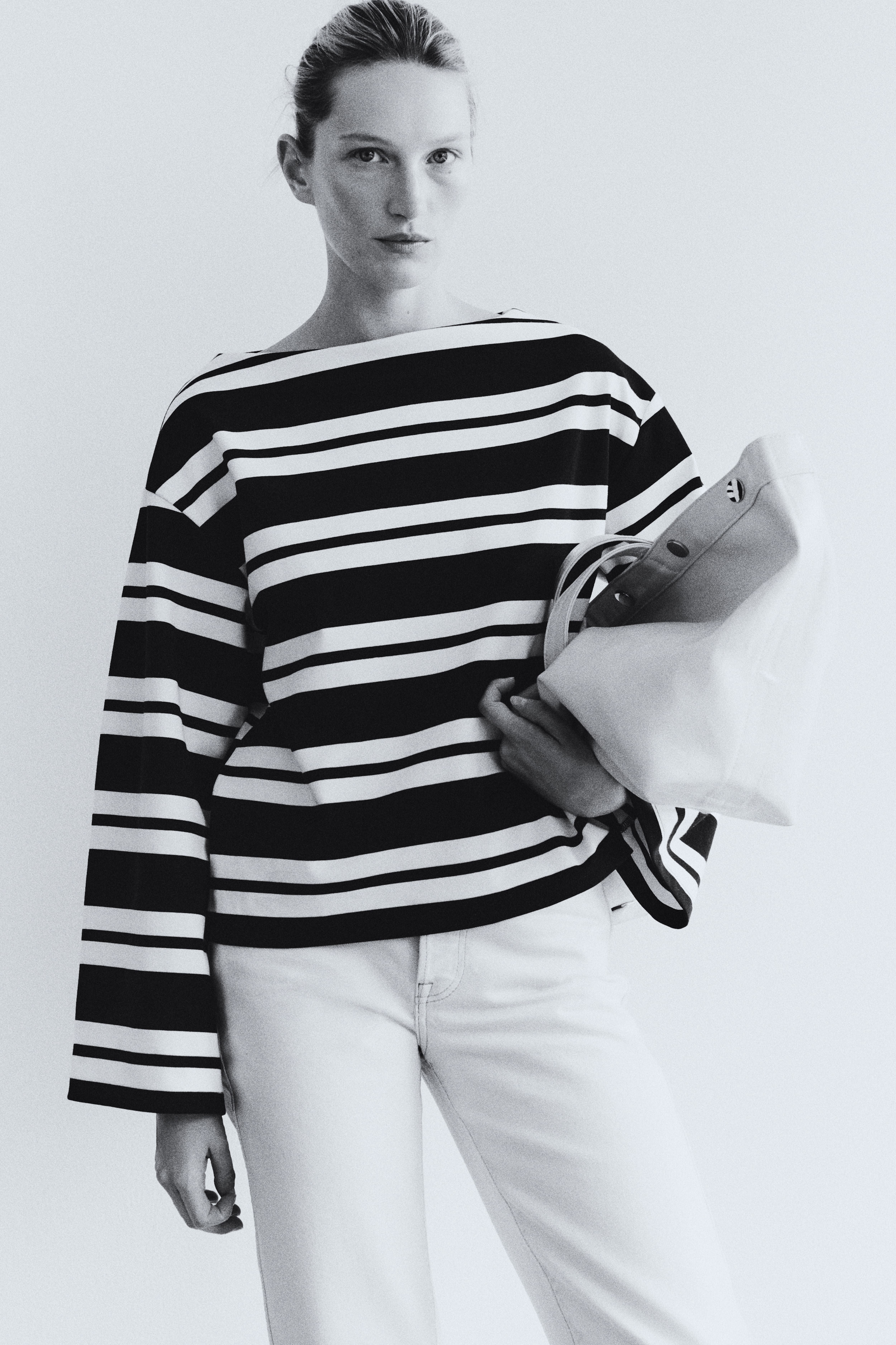 Long-Sleeved Boat-Neck Top