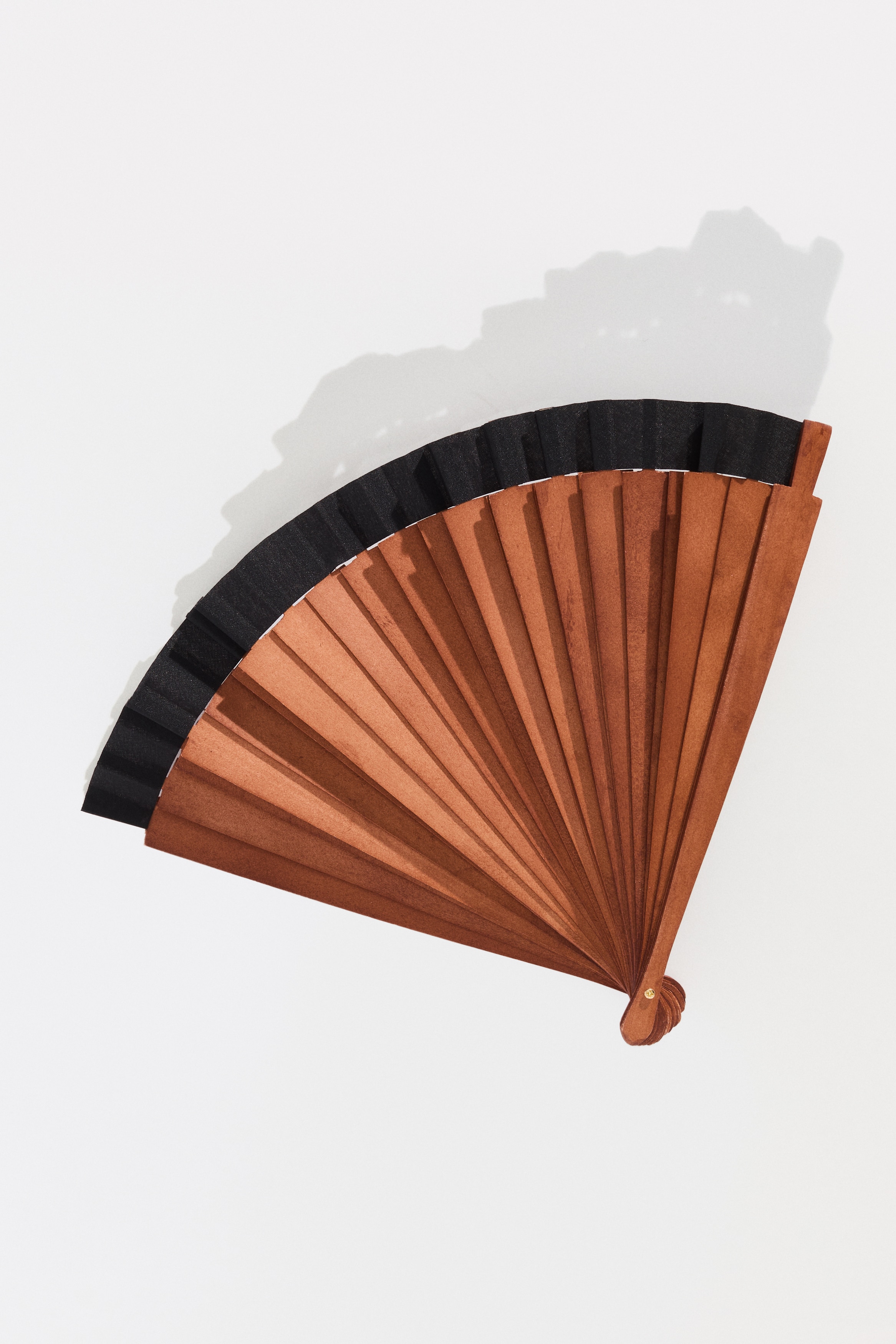 Folding fan - Brown/Beige/White