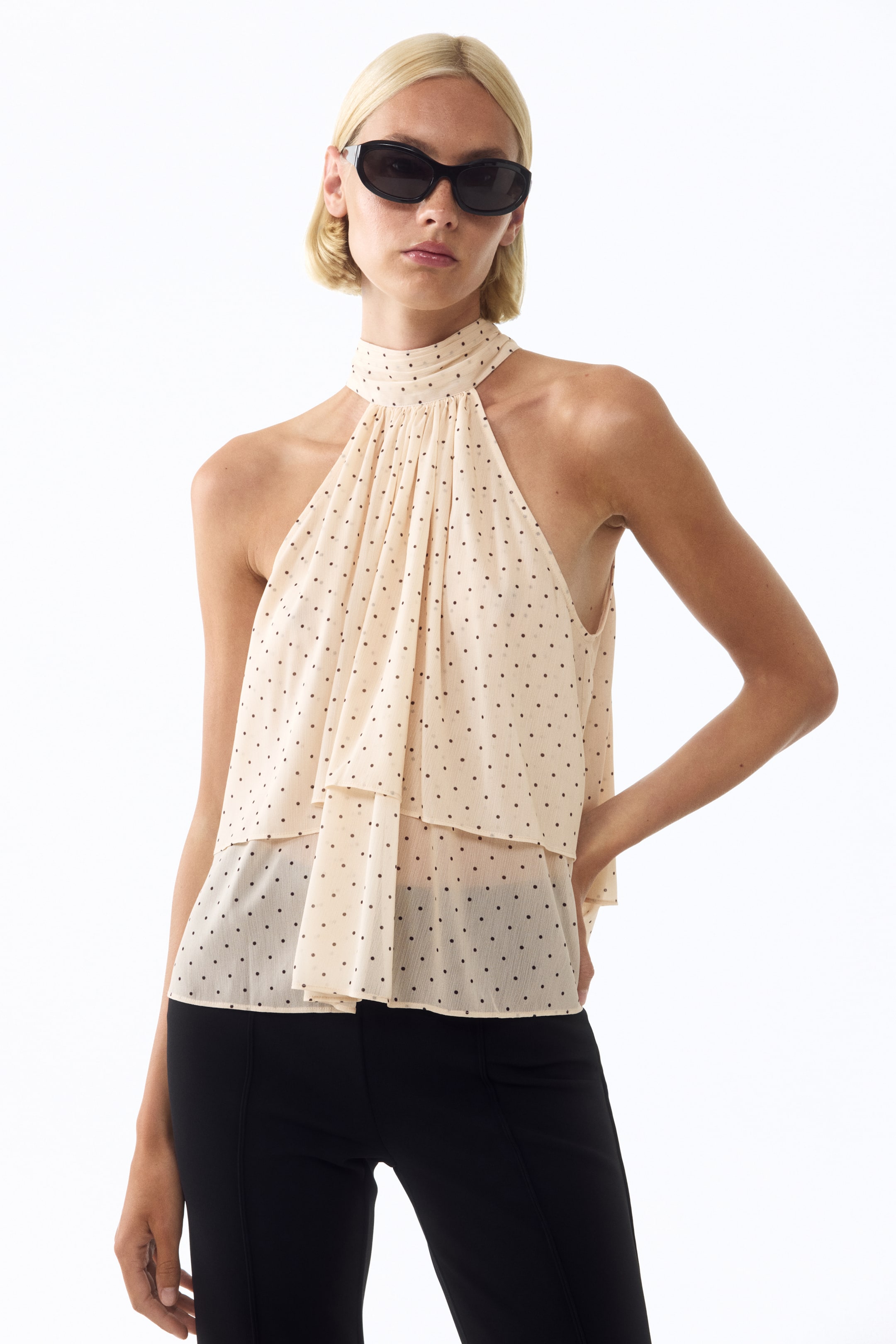 Женские топы H&M Tiered Tie-Detail Top — фото 3