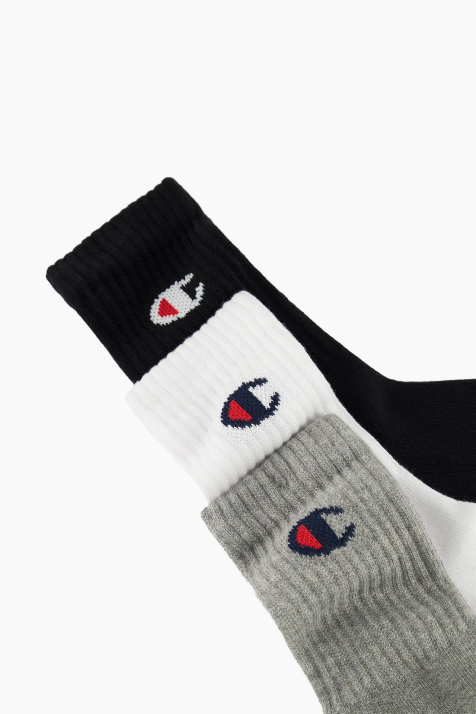 3pk Crew Socks - Gray Melange Light - 2