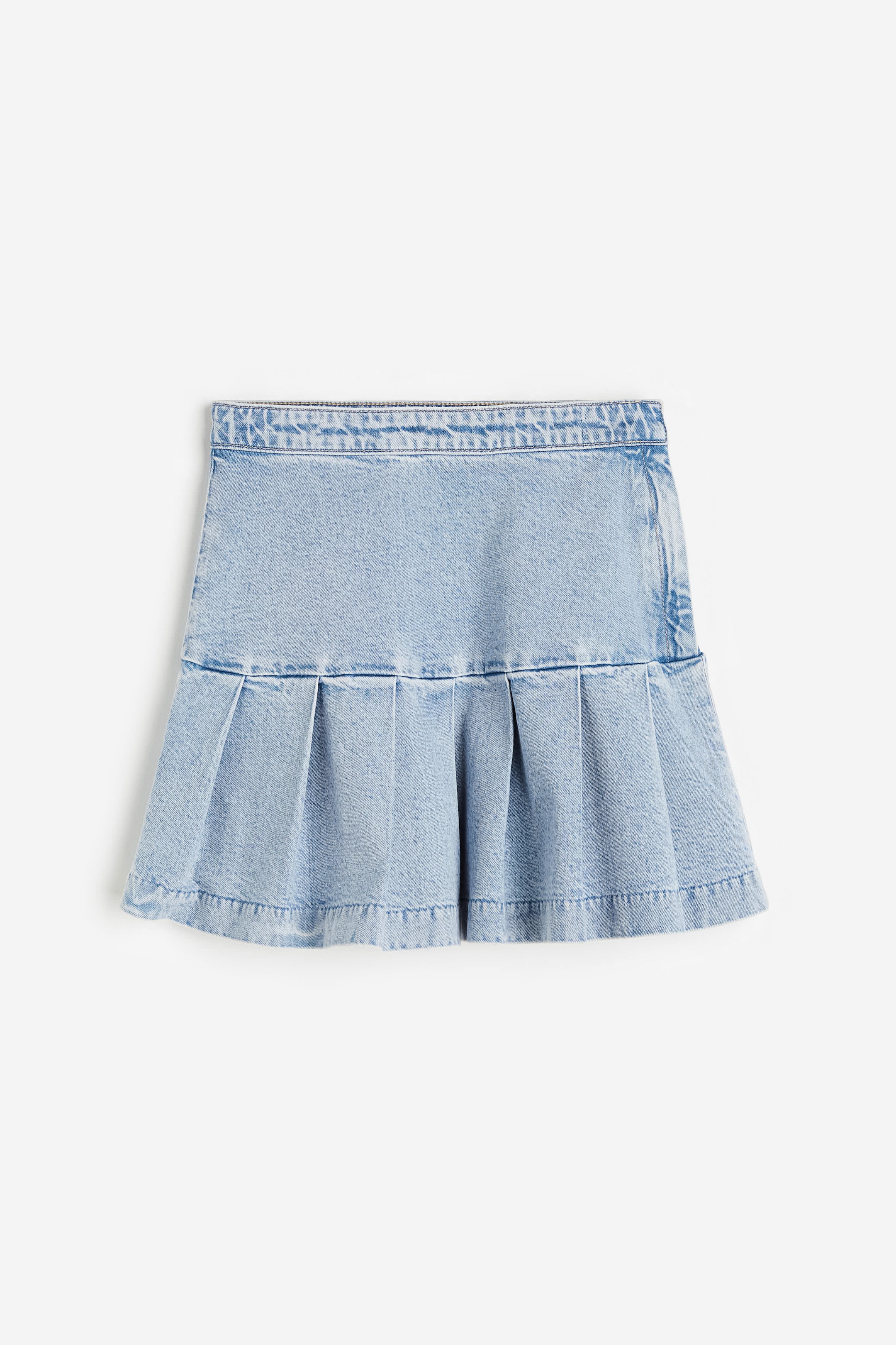 Pleated Denim Skirt