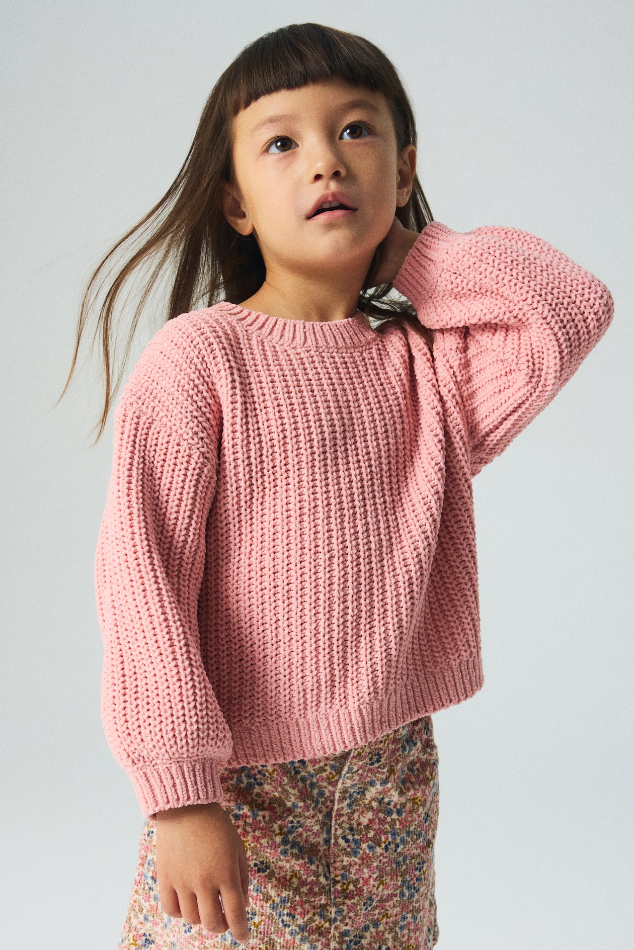 Knit Jumper Pink Chenille Jumper Chenille-knit Jumper Pink Kids H&M MY