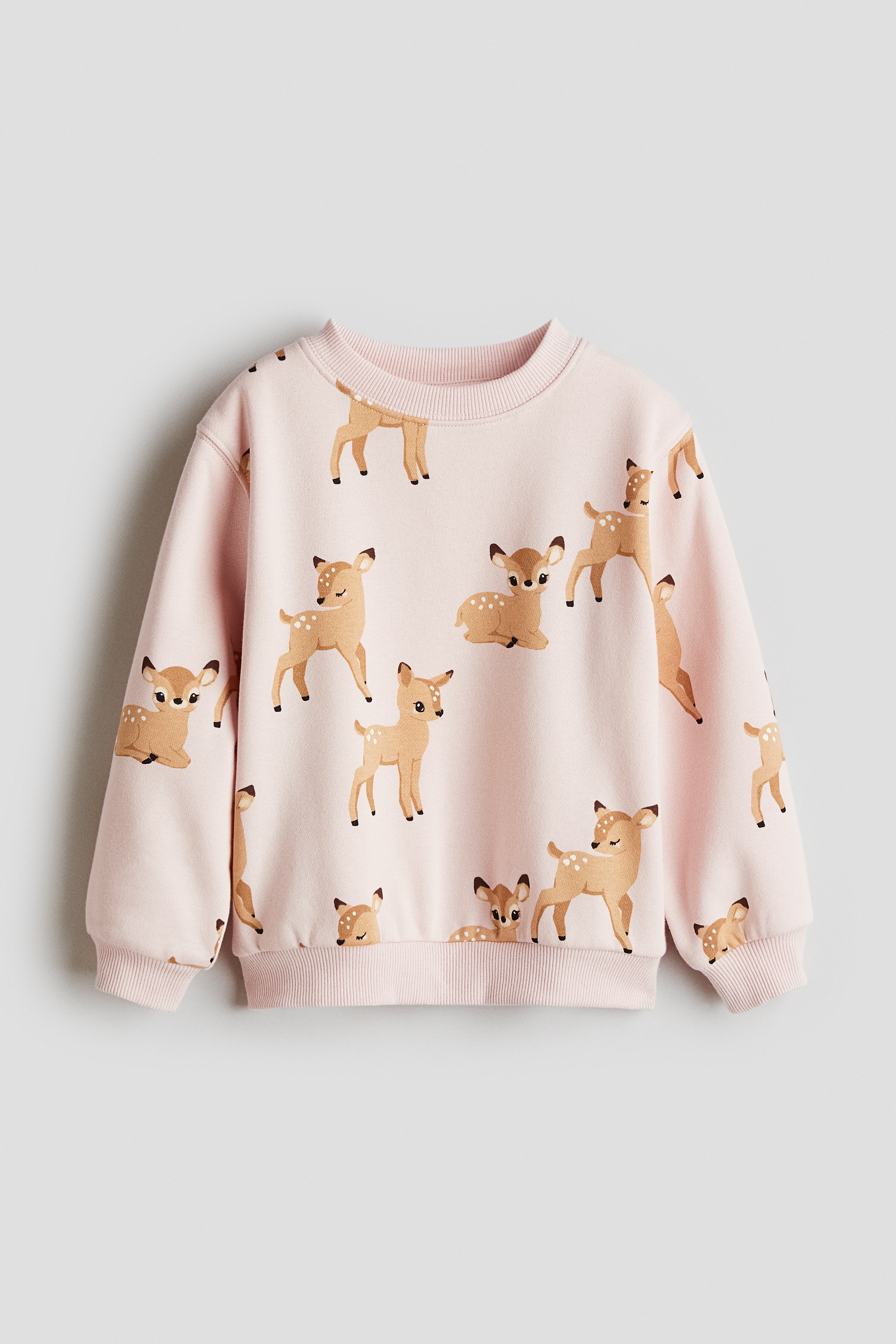 Sweat imprimé avec intérieur brossé - Rose clair/daims/Beige/imprimé léopard/Crème/nœud/Crème/chat/Crème/cerises/Rose clair/licornes