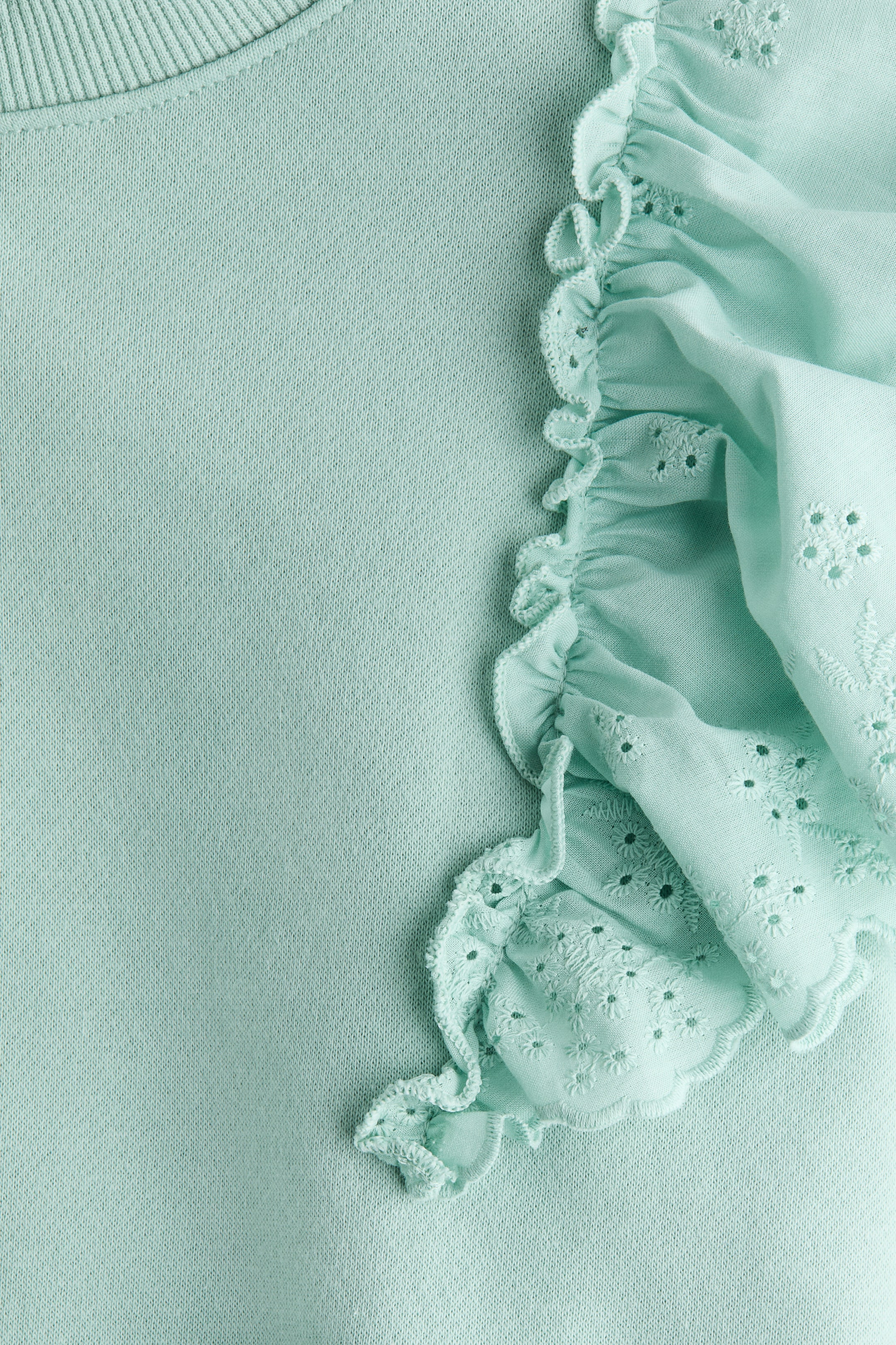 View larger image: Frill-trimmed sweatshirt - Mint green - Kids | H&M IN 2
