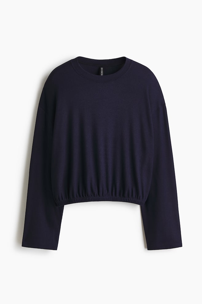 Oversized Top - Navy blue/Taupe/Dark gray melange - 1