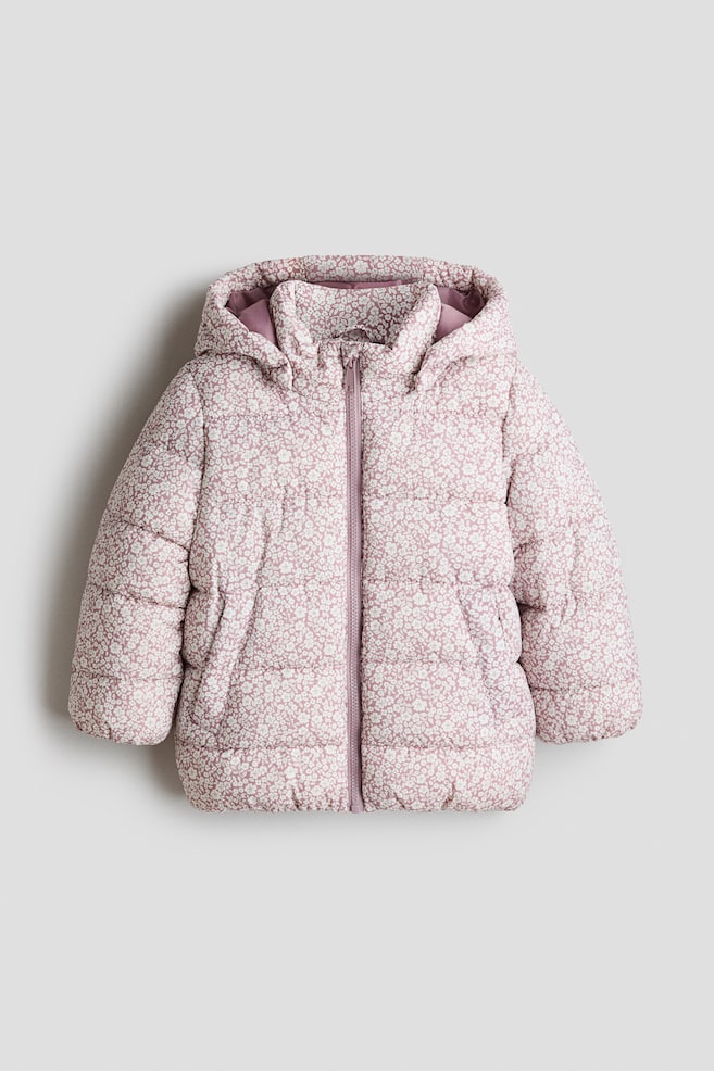 Water-repellent puffer jacket - Old rose/Floral/Pink/Hearts/Light mole/Leopard print - 1
