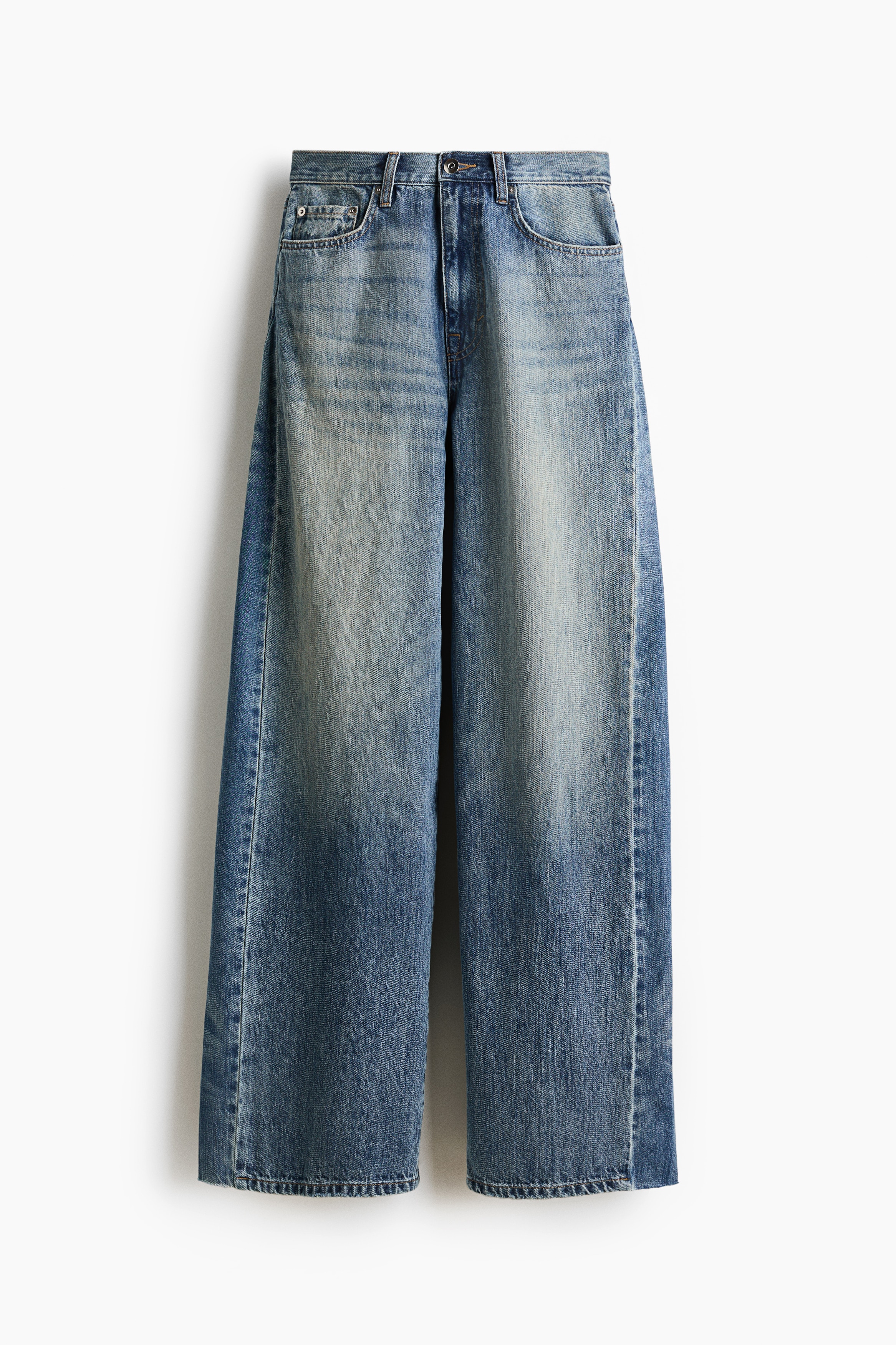 Straight Regular Waist Jeans-Albastru-denim