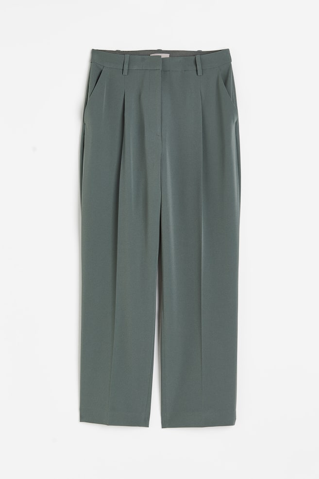 High-waisted tailored trousers - Dark green/Black/Dark beige/Dark grey - 2