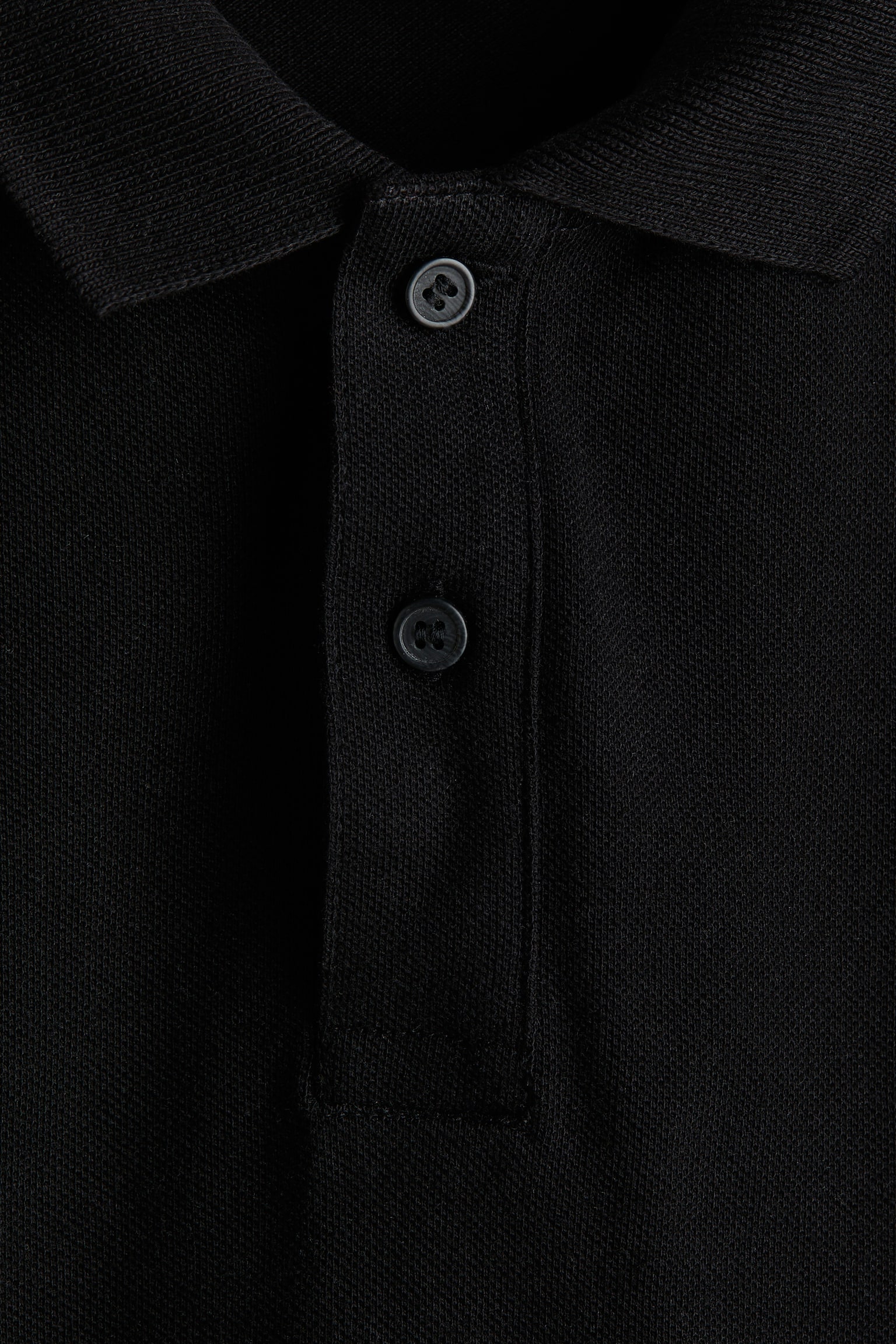 Детское поло H&M Cotton Piqué Polo Shirt, цвет: Чёрный — фото 6