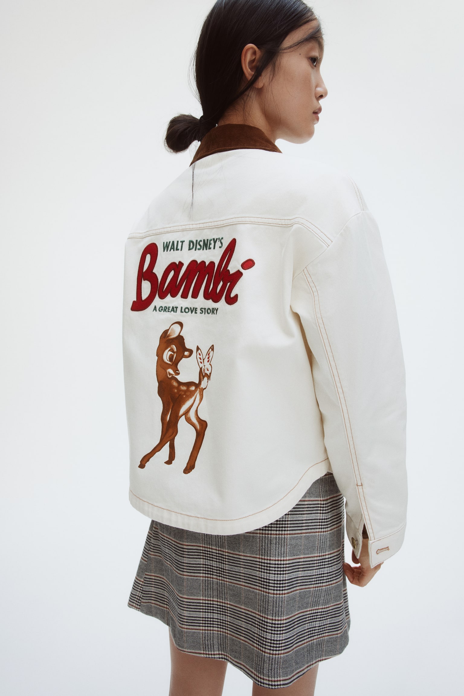 Áo khoác dệt chéo in hình - Màu kem/Nâu - 4