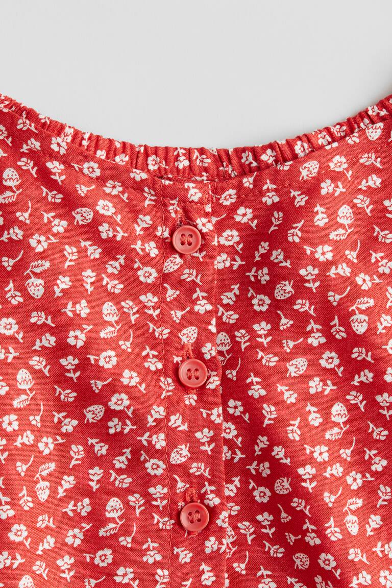 Robe patineuse à manches bouffantes Rouge/fleuri ENFANT H&M BE