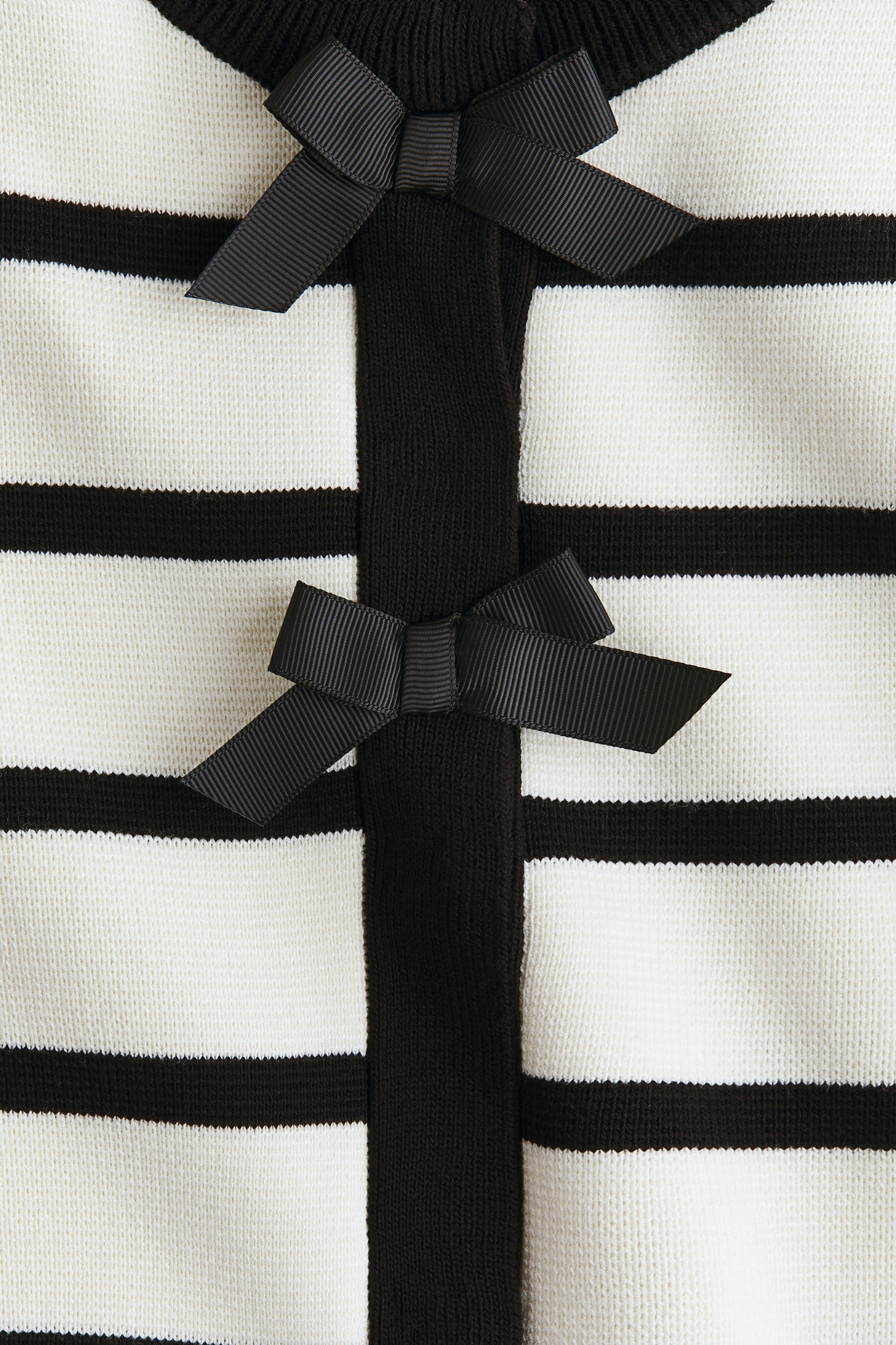 Cárdigan con moños - Blanco/Rayas negras - 4