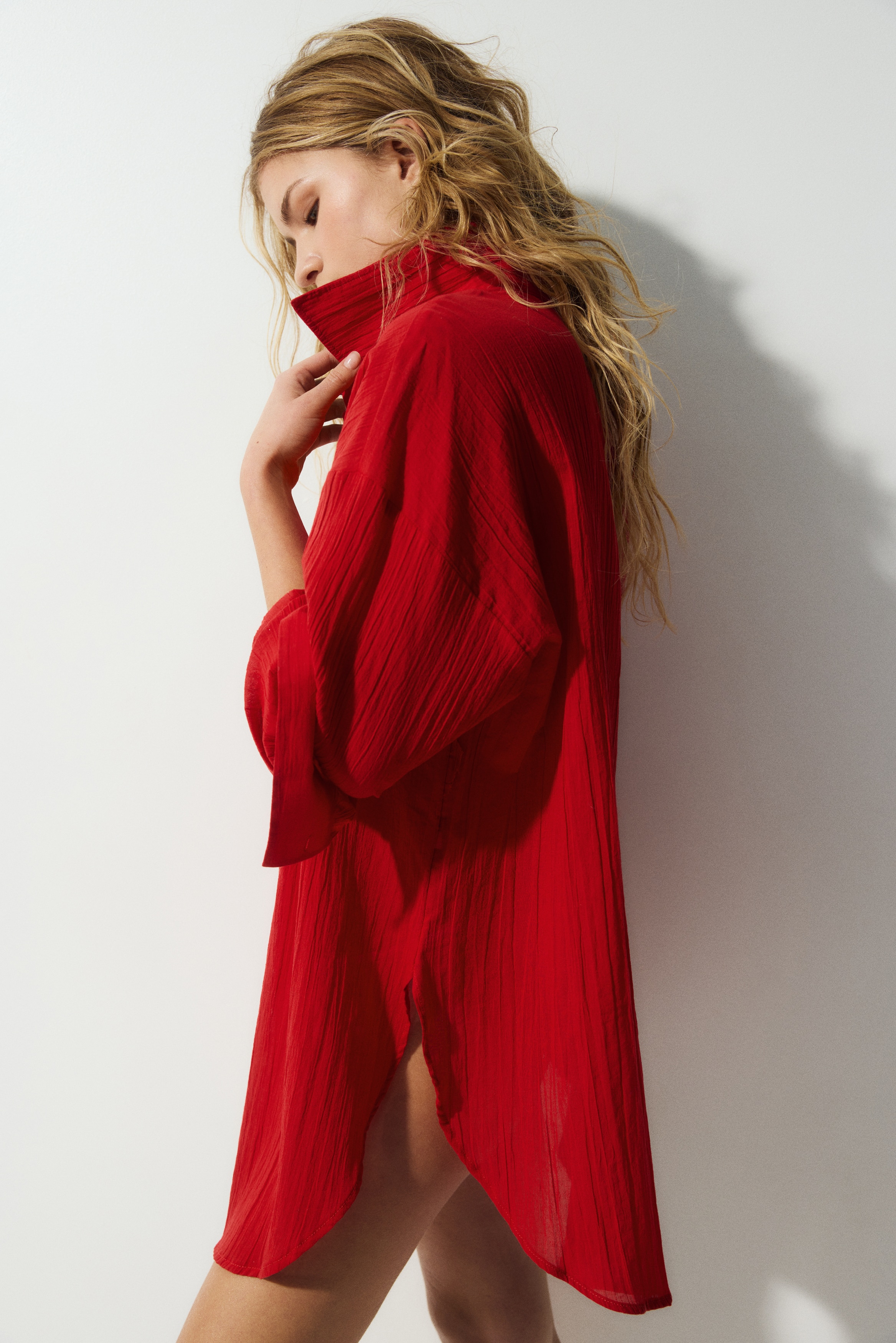 Chemisier Large Rouge H&M – Taille 36 – Occasion Très Bon état