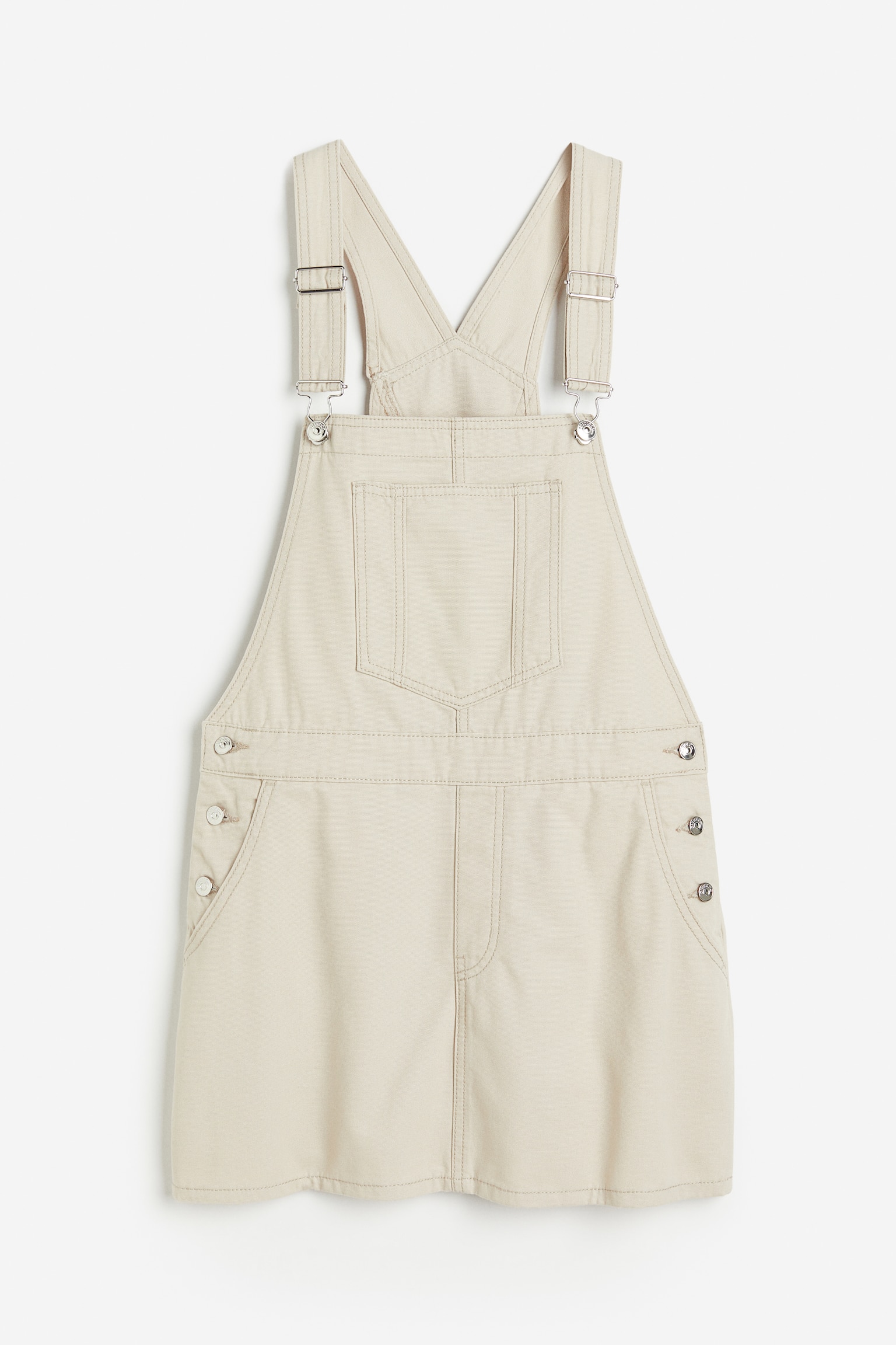 Denim Dungaree Dress - Light beige/Dark denim blue - 1