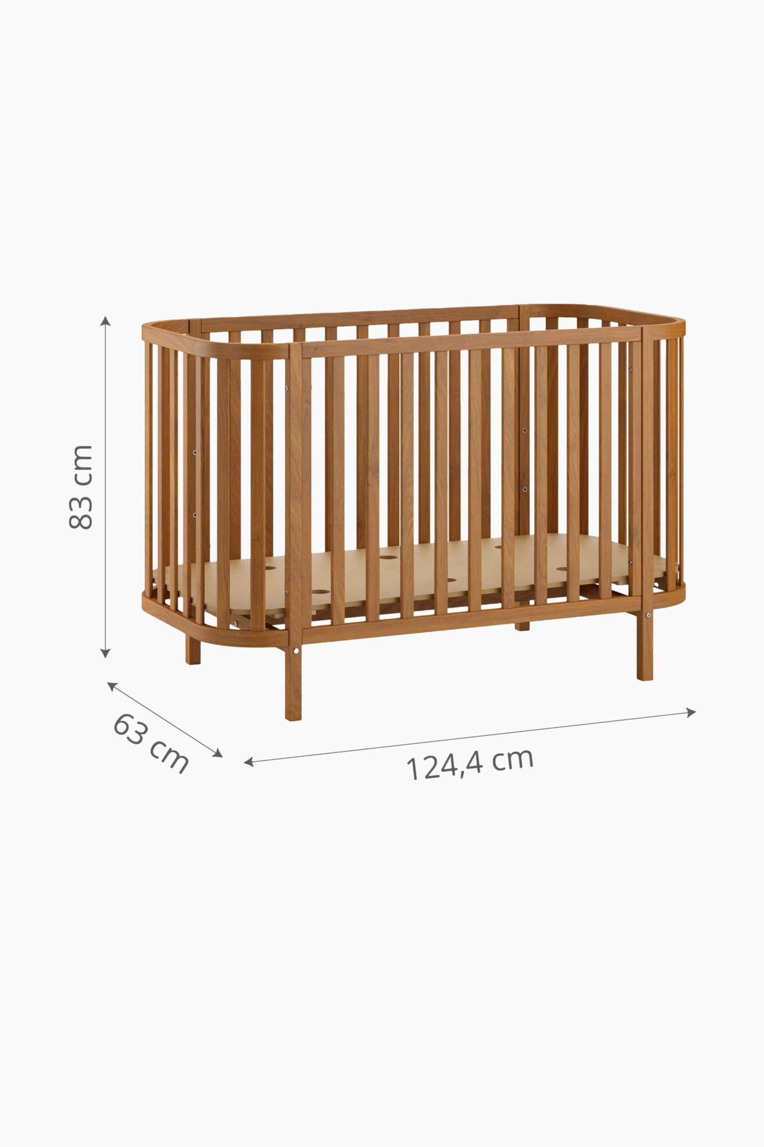 Ovaal Ledikant - Cocoon - Walnoot - 2