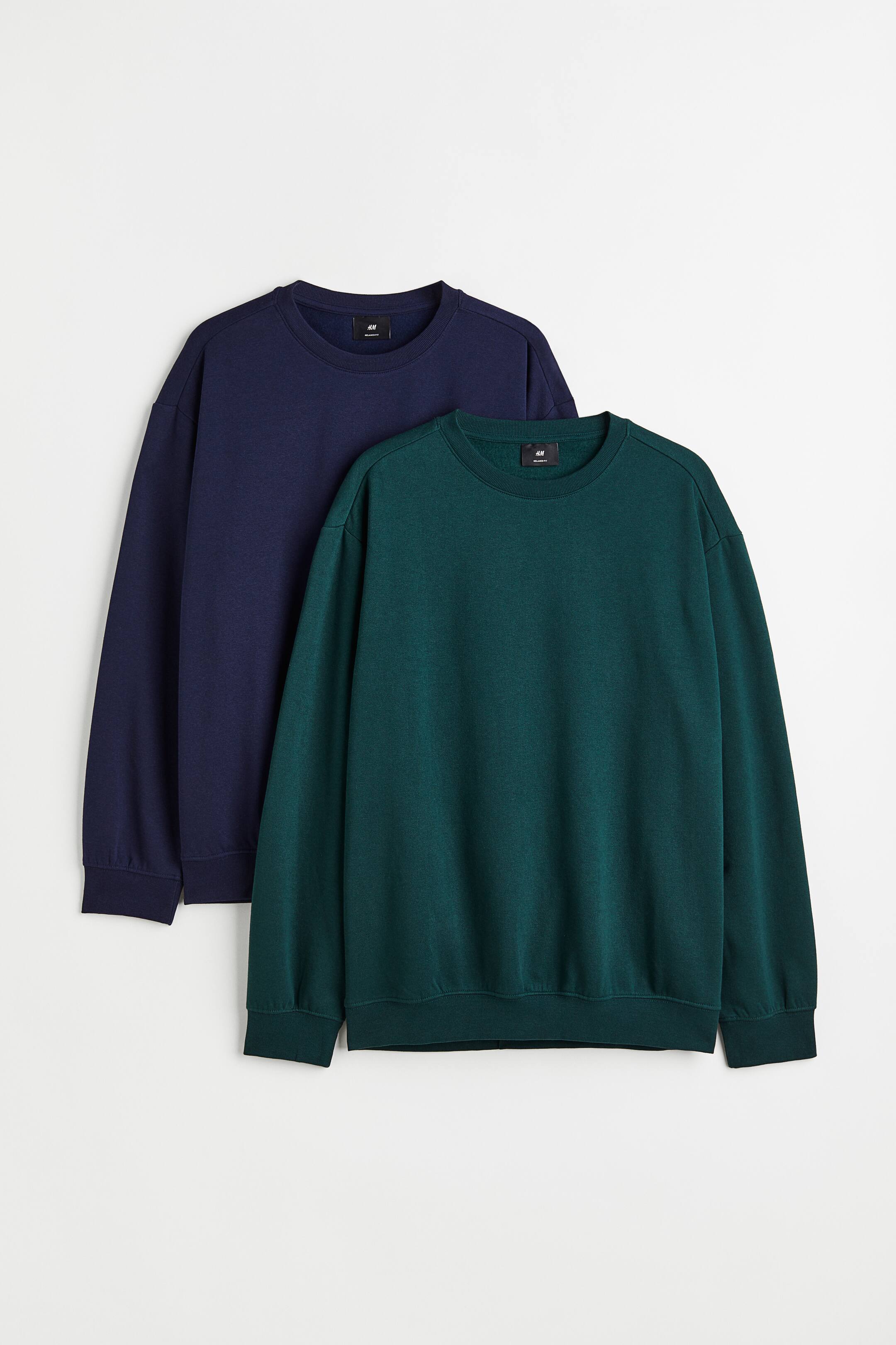 2-pack Loose Fit sweatshirts - Round neck - Long sleeve - Dark 