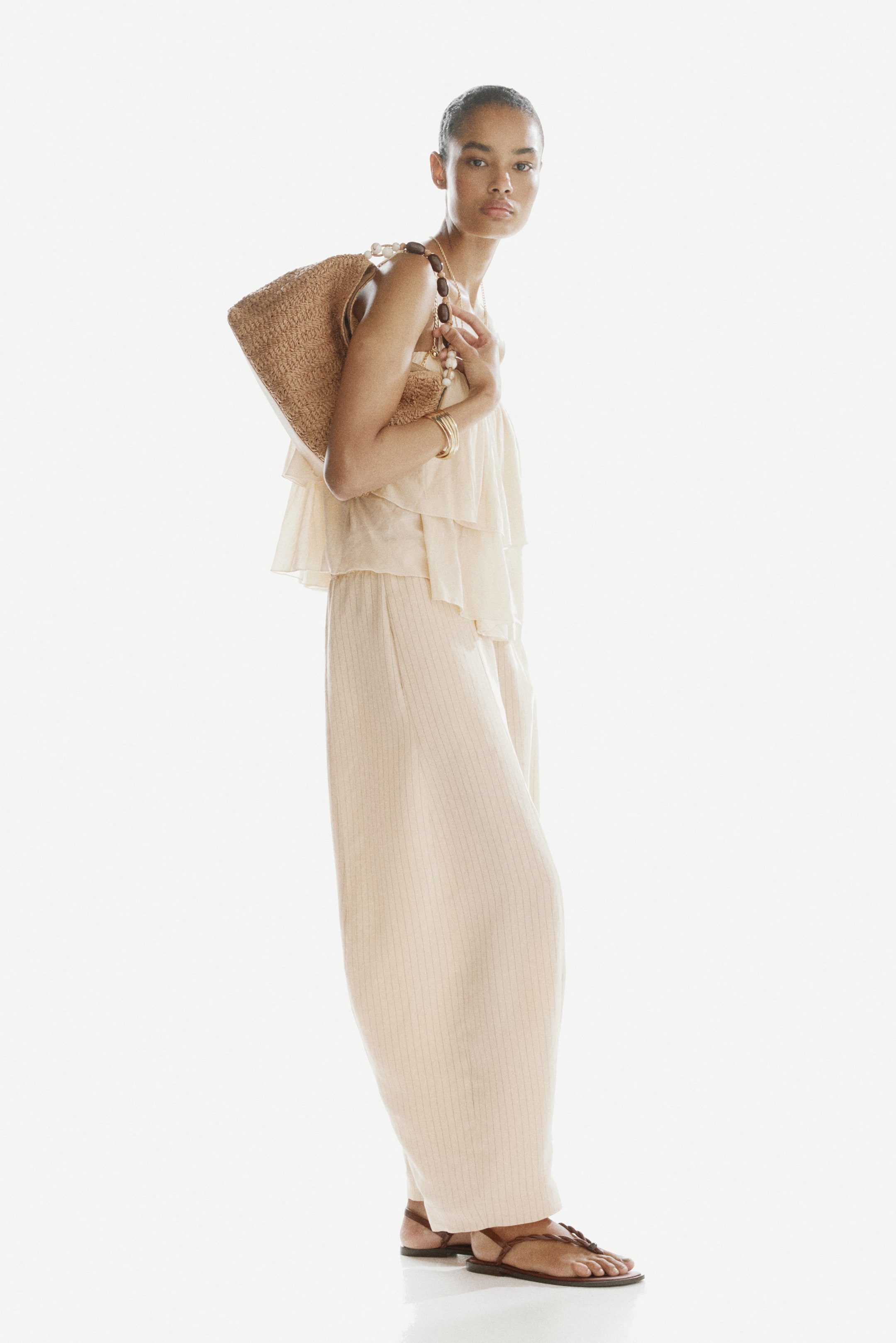 Женские брюки H&M Modal-Blend Barrel-Leg Pants — фото 6