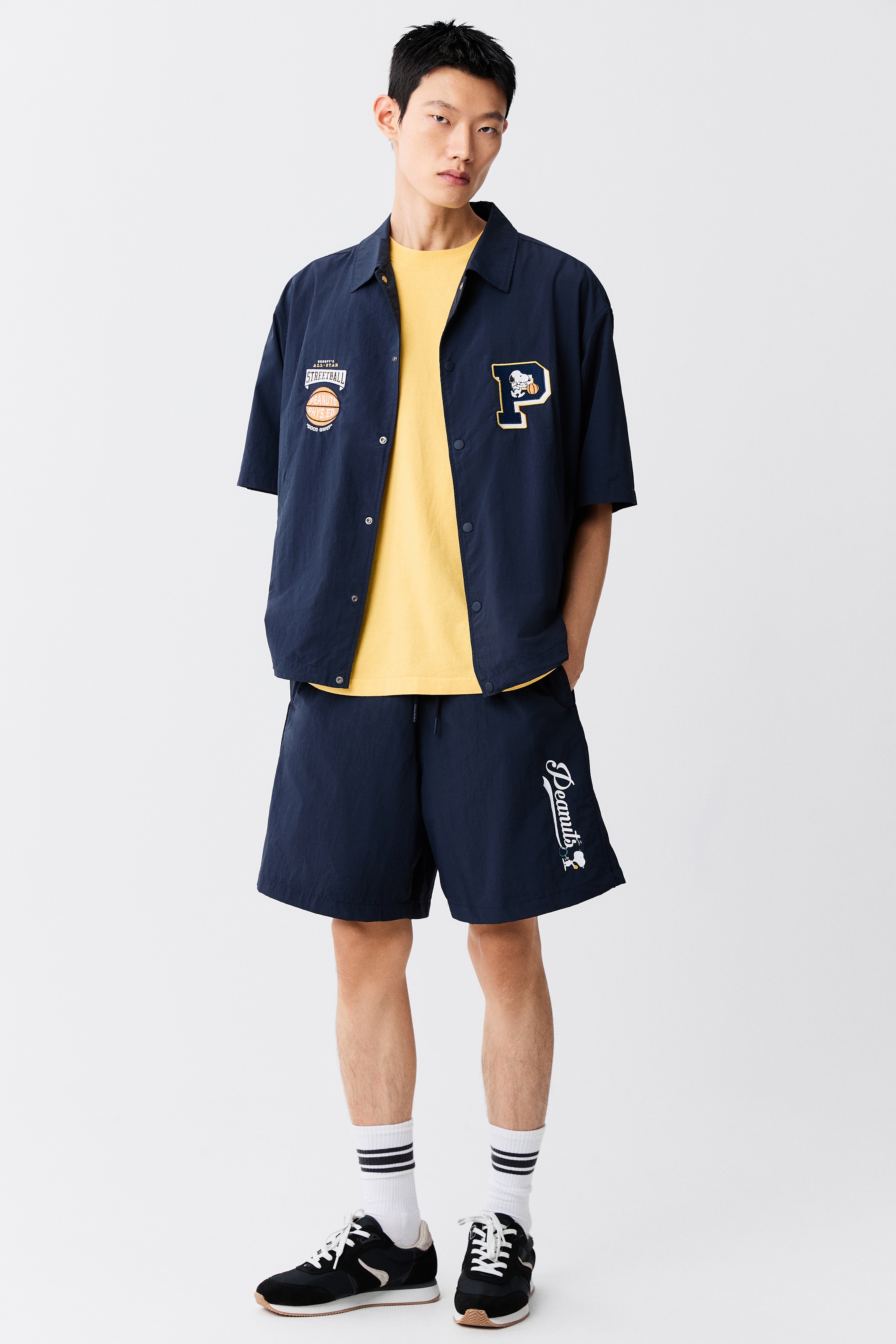 Loose Fit Track shorts - Navy blue/Snoopy/Green/Snoopy