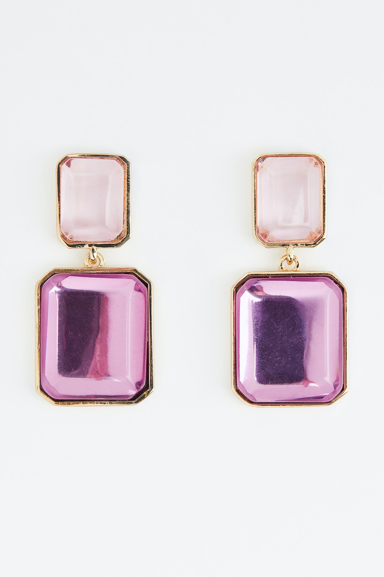 Stone Detail Earrings - Purple