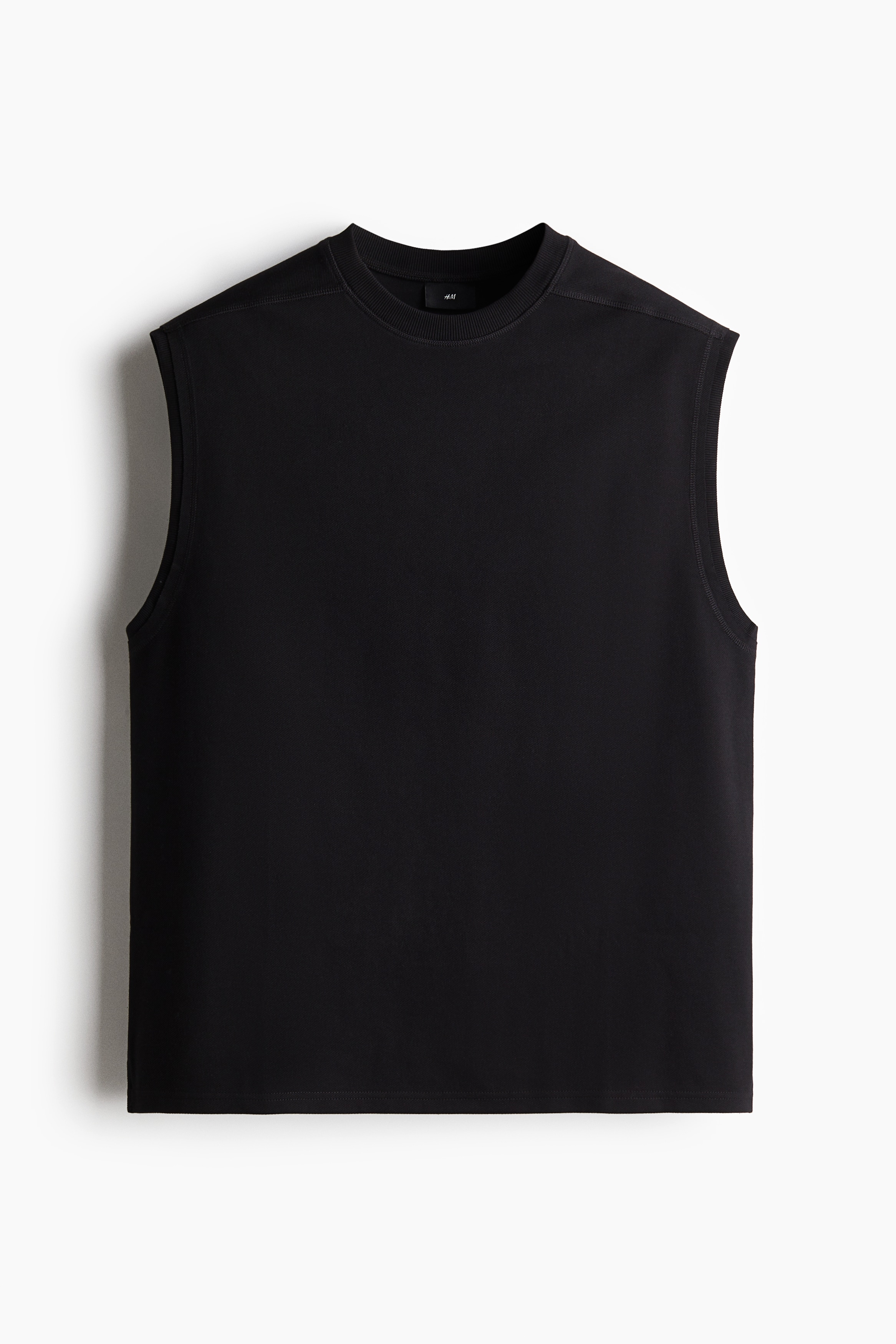 メンズブラックタンクトップ|ランニング、スポーツ、リブ&メッシュ