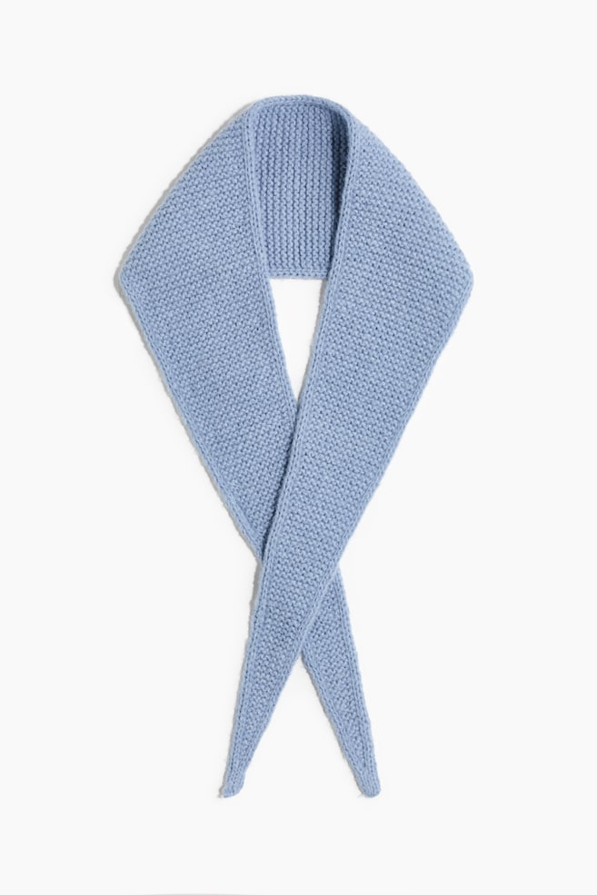 Garter-stitched scarf - Light blue/Cream/Red/Light dusty blue/Dark grey marl/Grey marl - 1