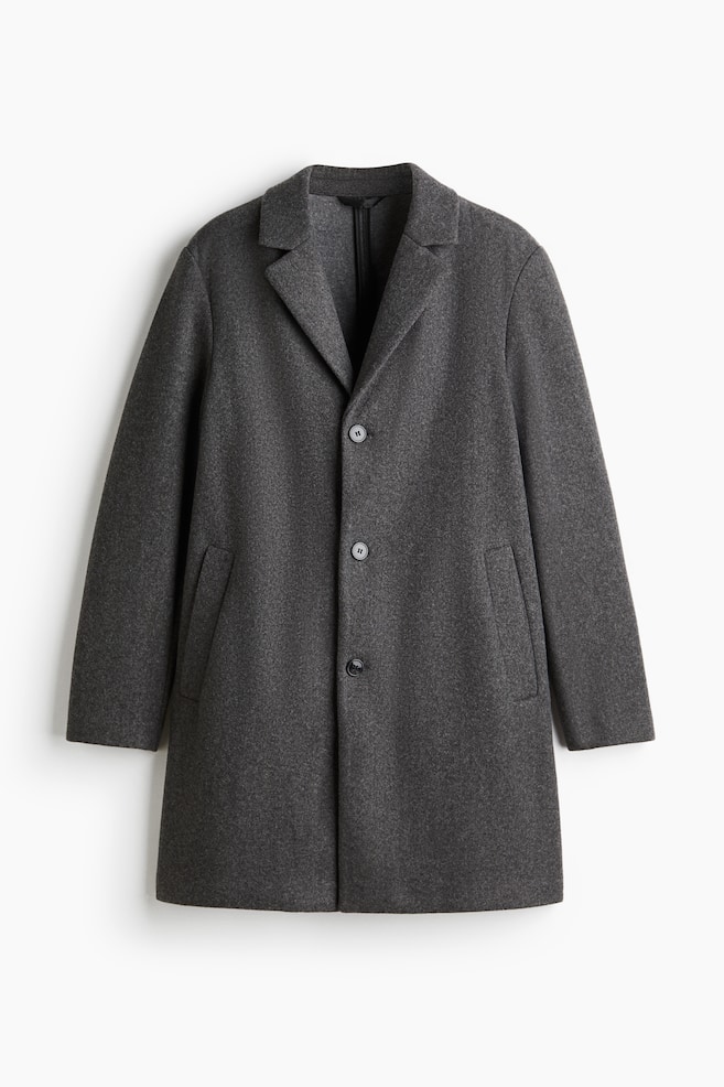 Single-Breasted Coat - Gray/Black/Beige/Beige - 1