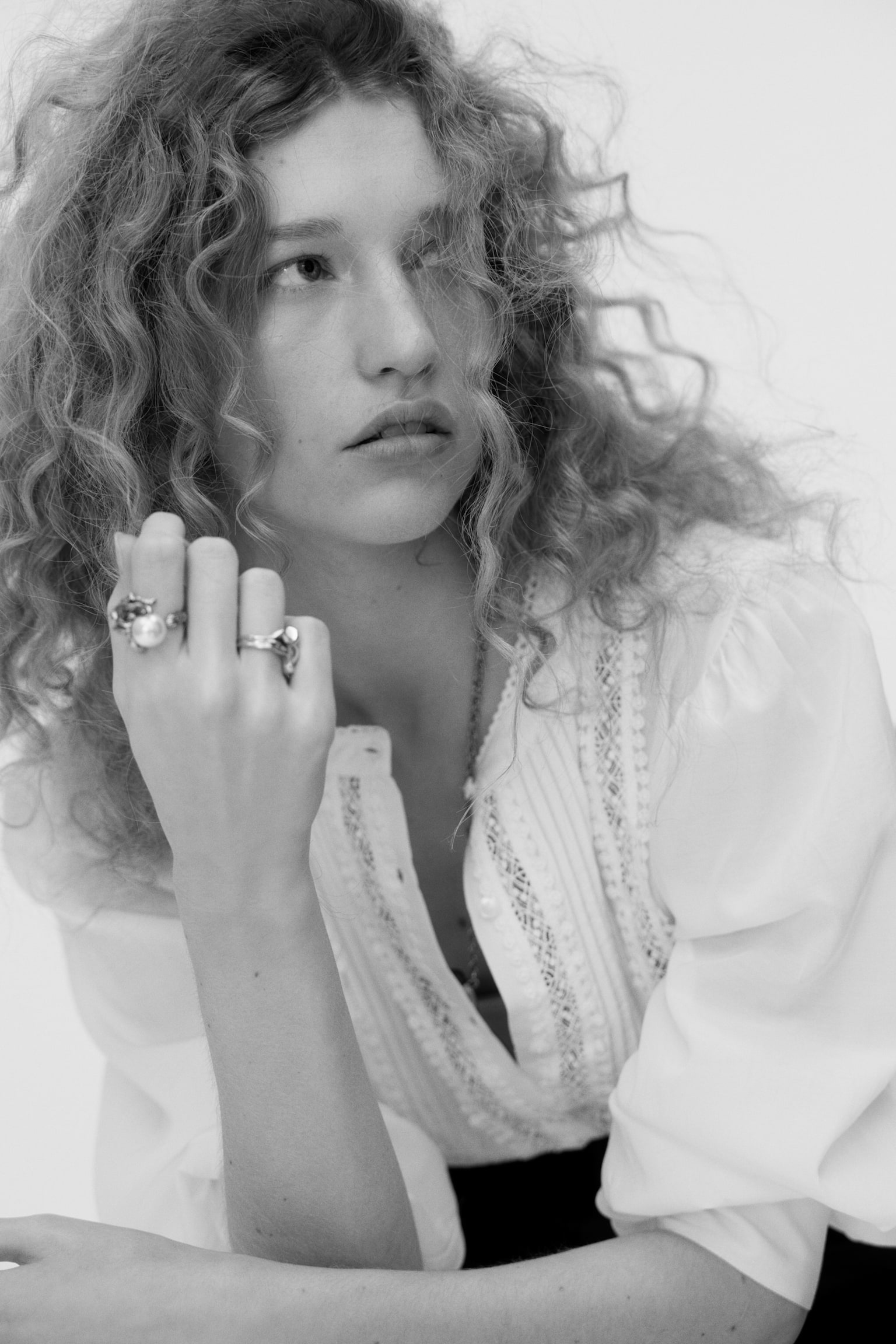 Camicetta plissettata - Bianco/Rosa chiaro/Nero - 2