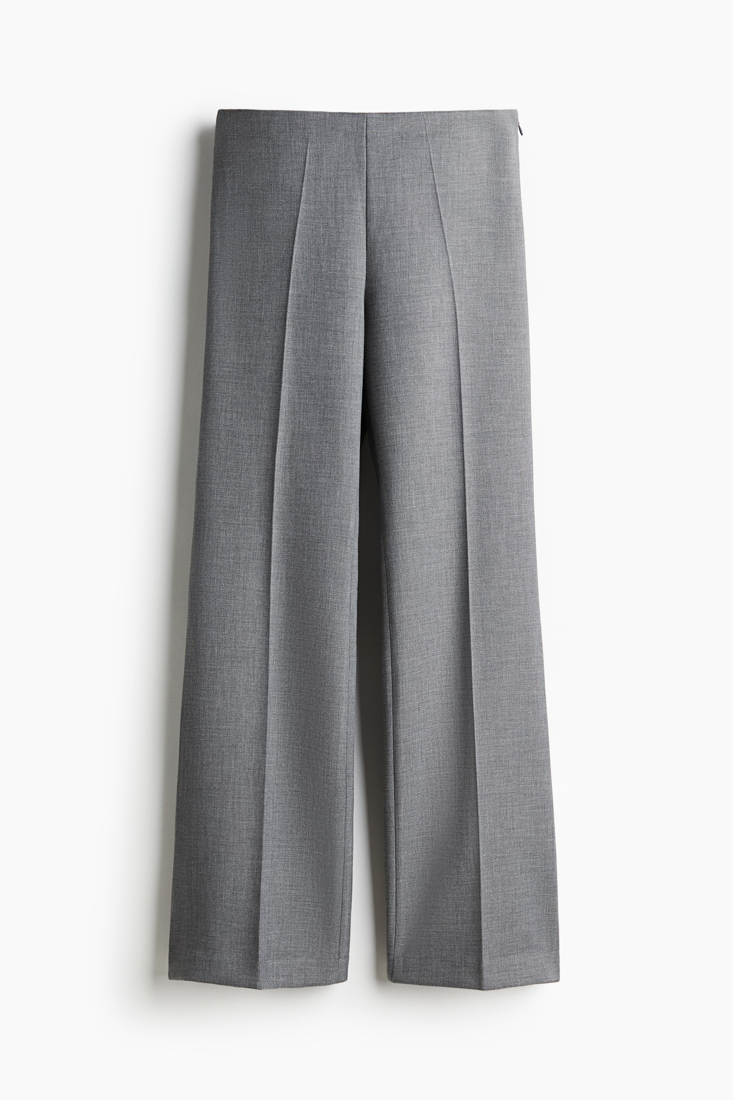 Pantaloni con gamba svasata e pieghe - Grigio/Nero