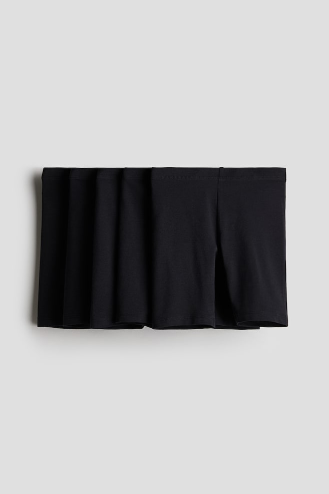 Lot de 5 shorts cycliste en coton - Noir/Rose/beige clair - 1