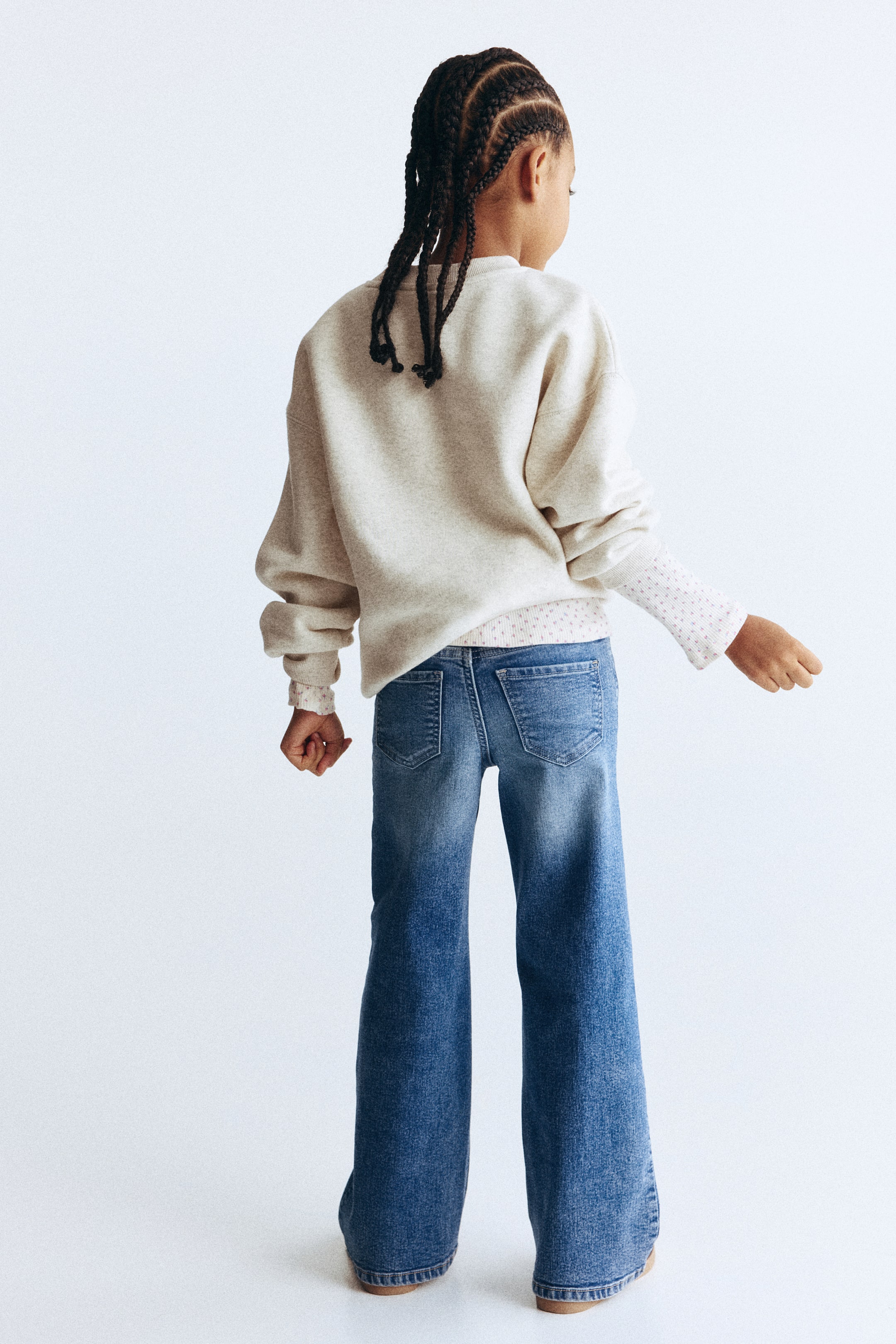 View larger image: Superstretch Wide Leg Jeans - Washed denim blue - Kids | H&M CA 3